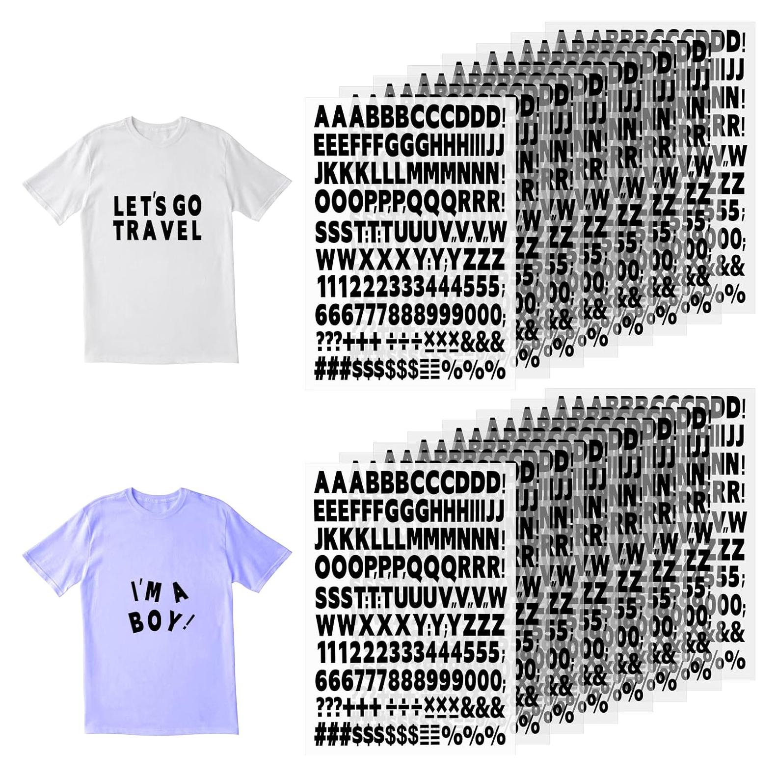 16 Sheets 2656 Pieces Iron on Letters and Numbers for Clothing 1 Inch Iron on Vinyl Letters with A-Z Heat Transfer Letters 0-9 Iron on Numbers PU Alphabet Stickers for T-Shirt Printing DIY Craft
