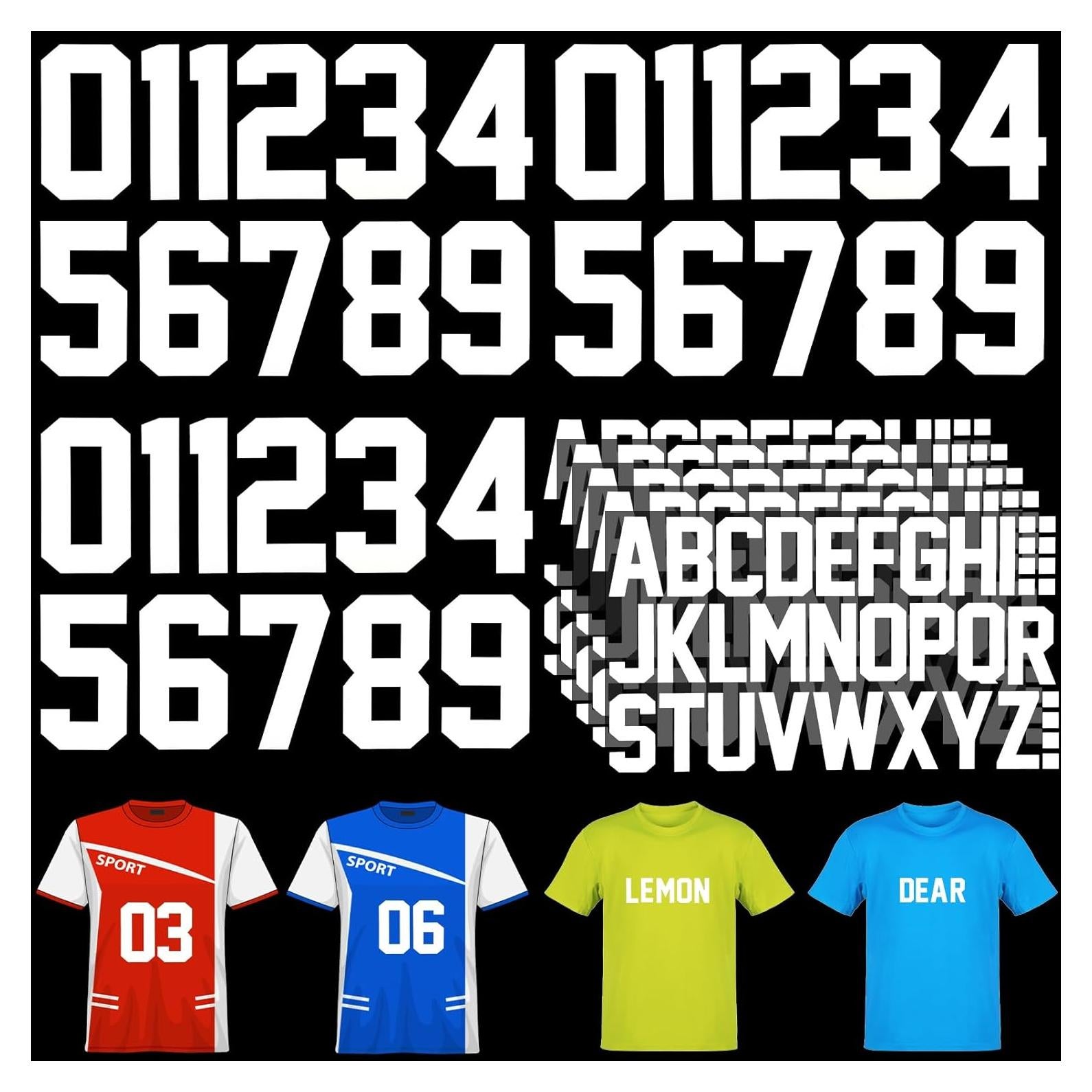 Set de Letras y Números de Planchar Lucomb 8" y 2" para DIY