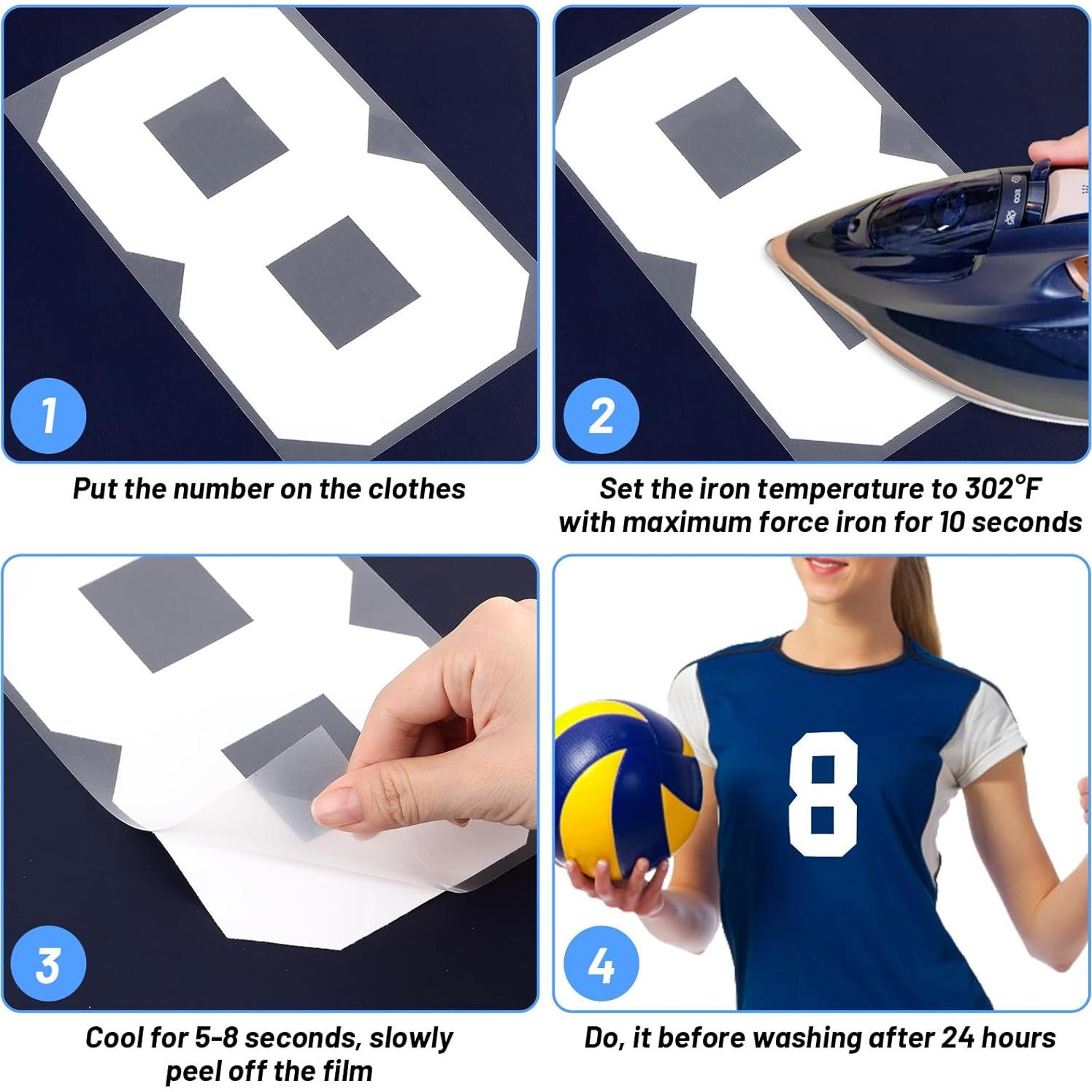 Set de Letras y Números de Planchar Lucomb 8" y 2" para DIY