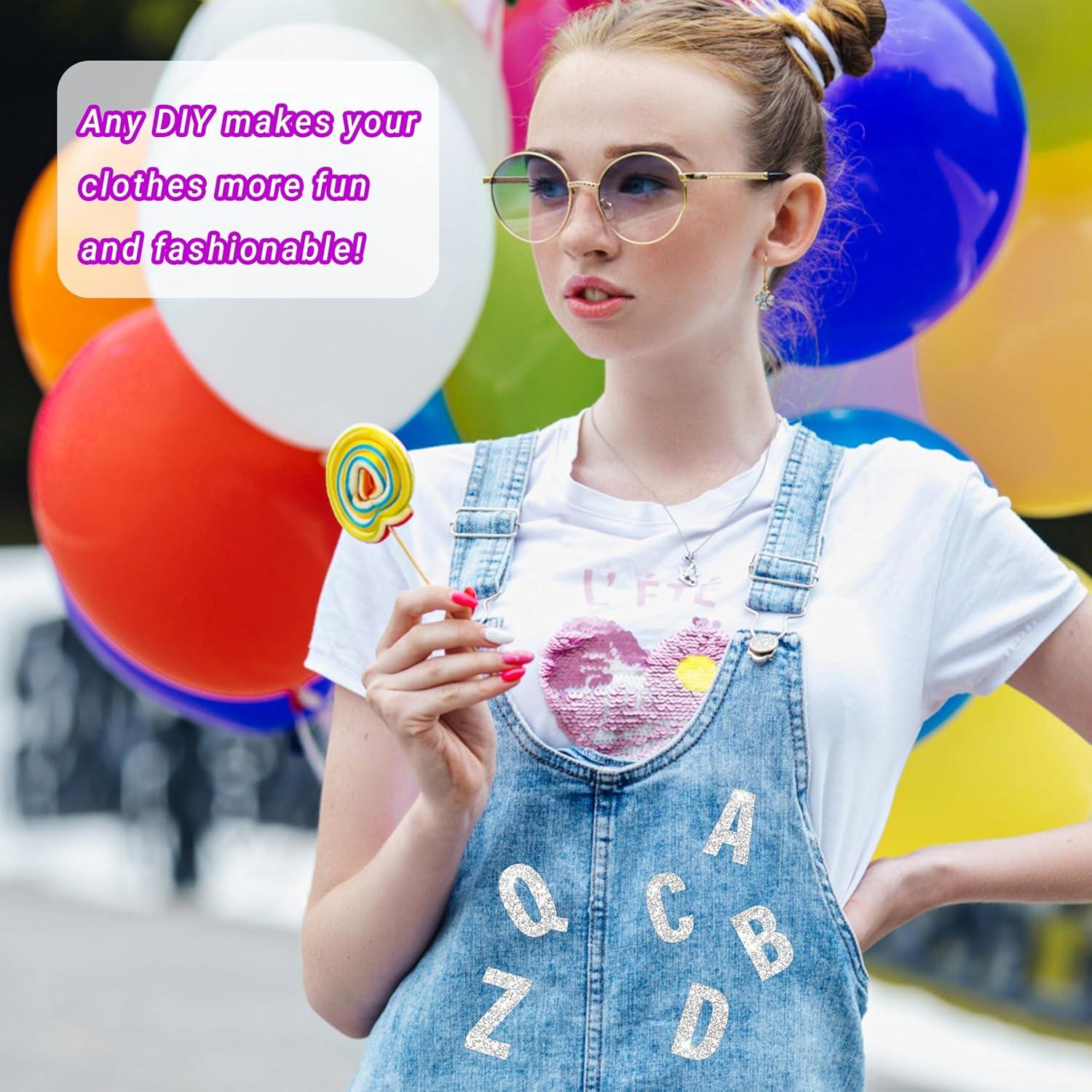 52 Letras Termoadhesivas Brillantes LUHIMO A-Z para Ropa