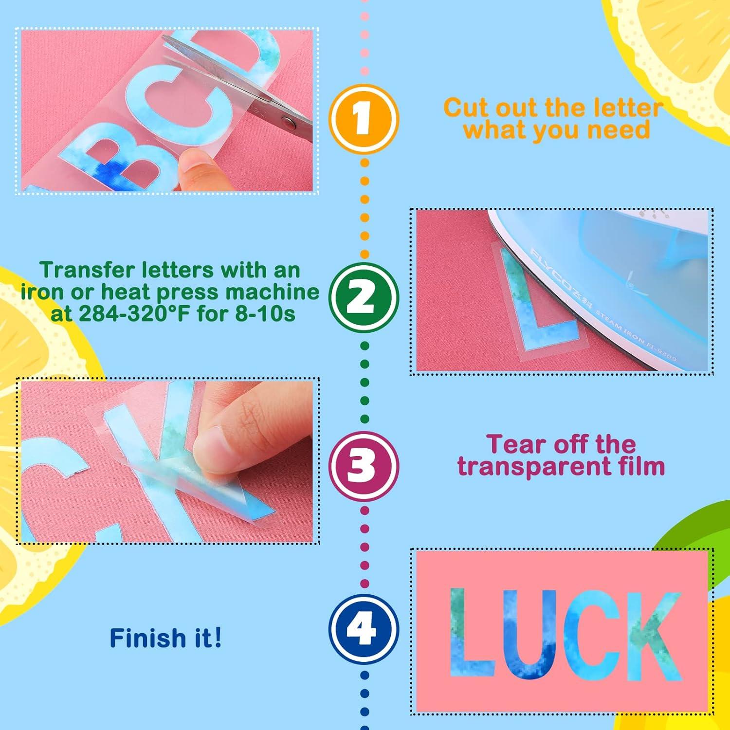 Cartas de Hierro Spakon 440 Pcs Vinilo HTV Tie Dye 2"