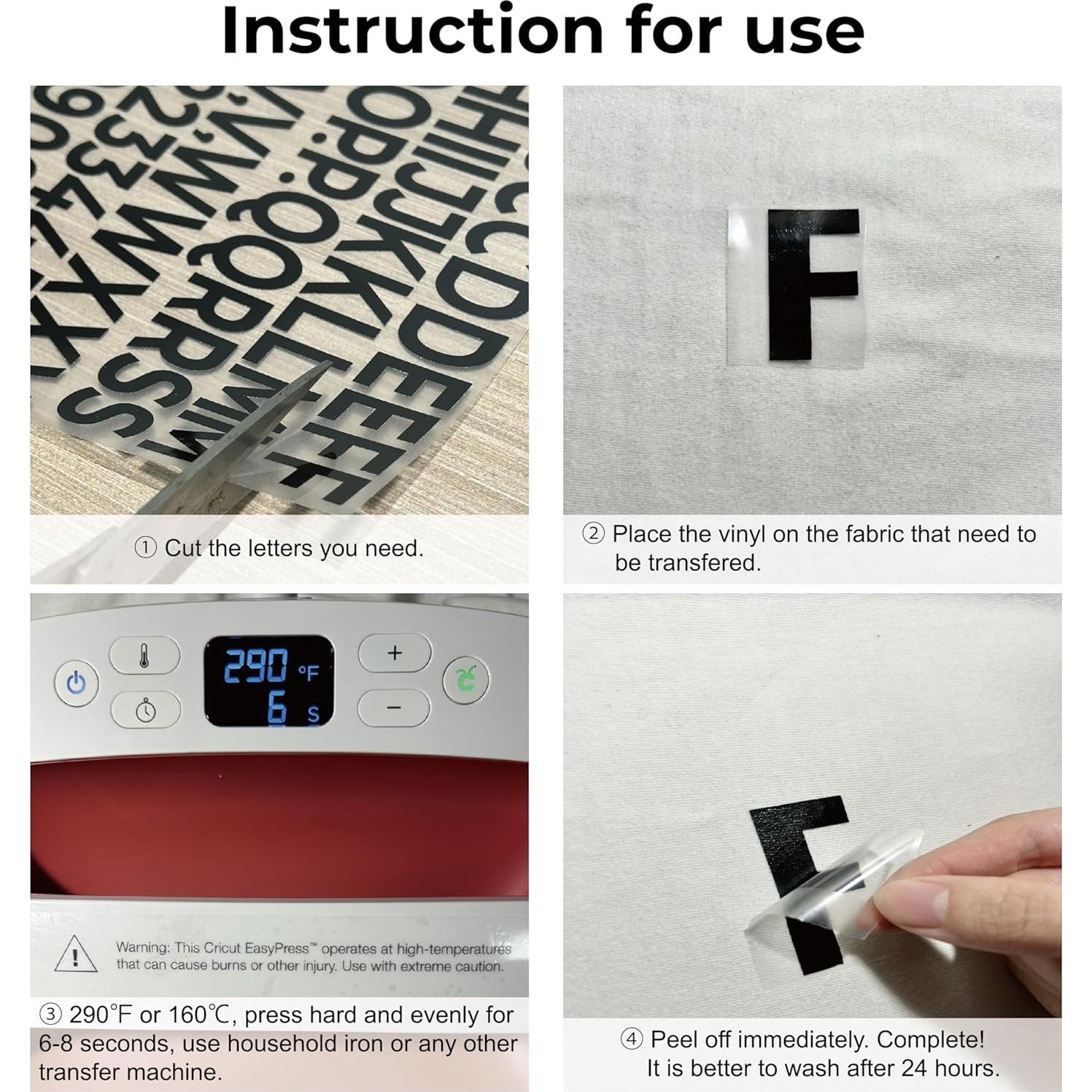 Letras y Números de Planchar HiTransfer 1390 Piezas Vinilo
