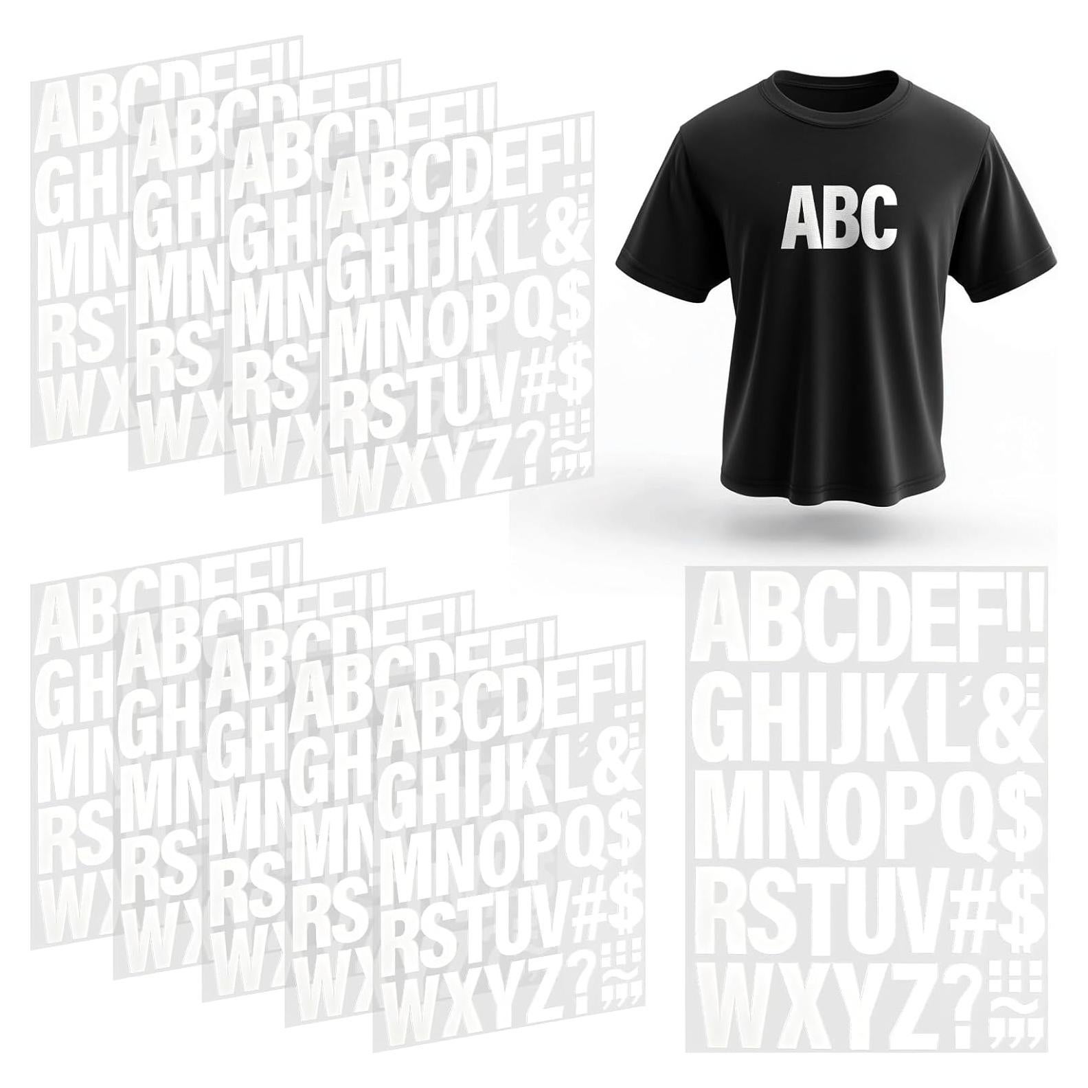 10 Hojas Letras Termoadhesivas CXWLJL Vinilo Blanco 440 Piezas