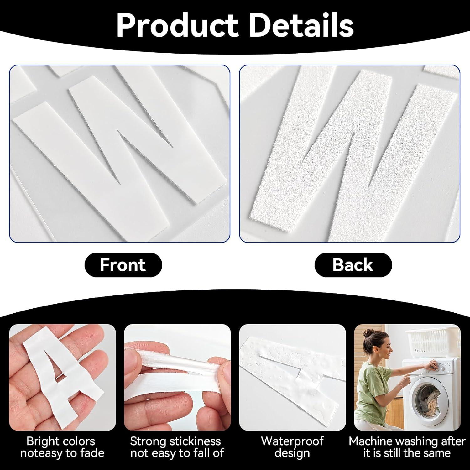 10 Hojas Letras Termoadhesivas CXWLJL Vinilo Blanco 440 Piezas