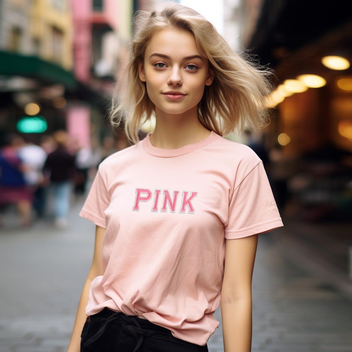 Parche de Letras Planchar ZESION 52 Pcs Rosa 3.81x3.30 cm