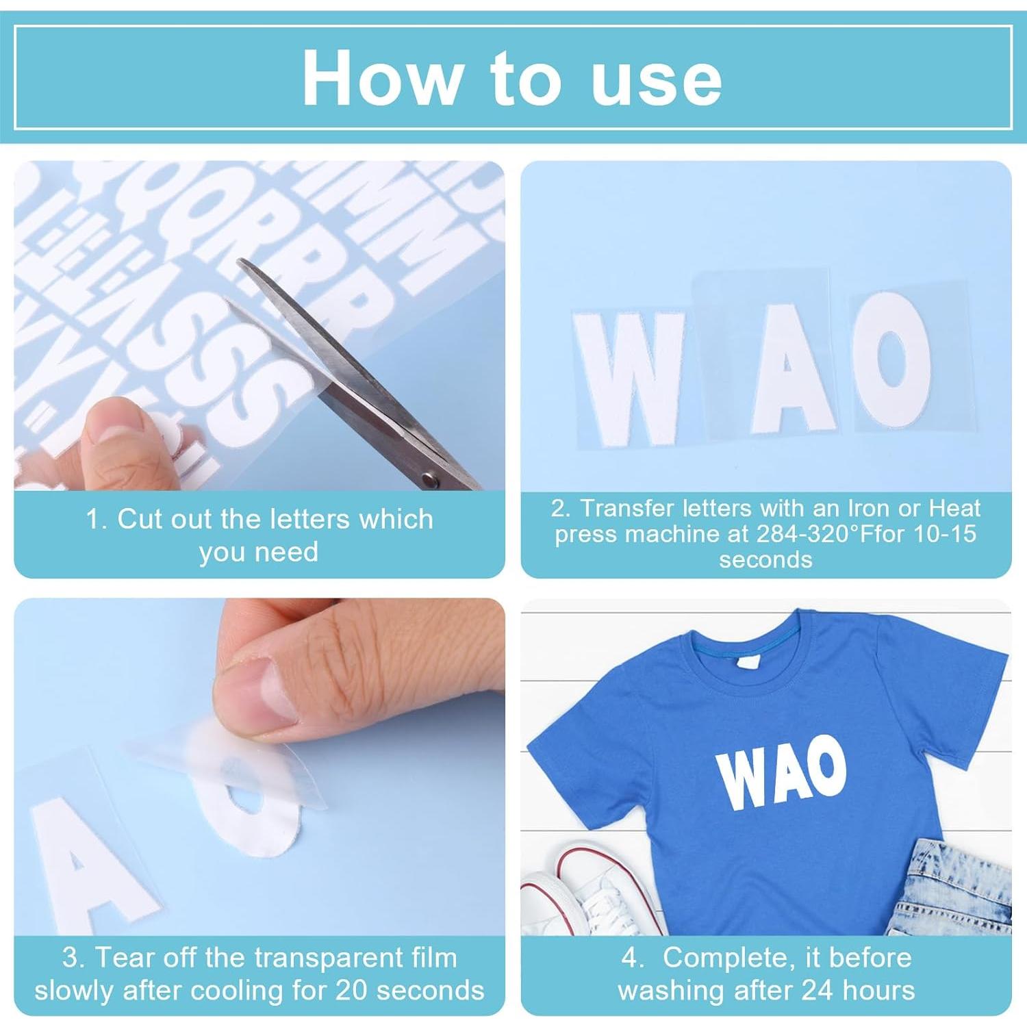 3 Hojas Letras y Números Transferencia Calor DIVINA VITAE 2.54 cm