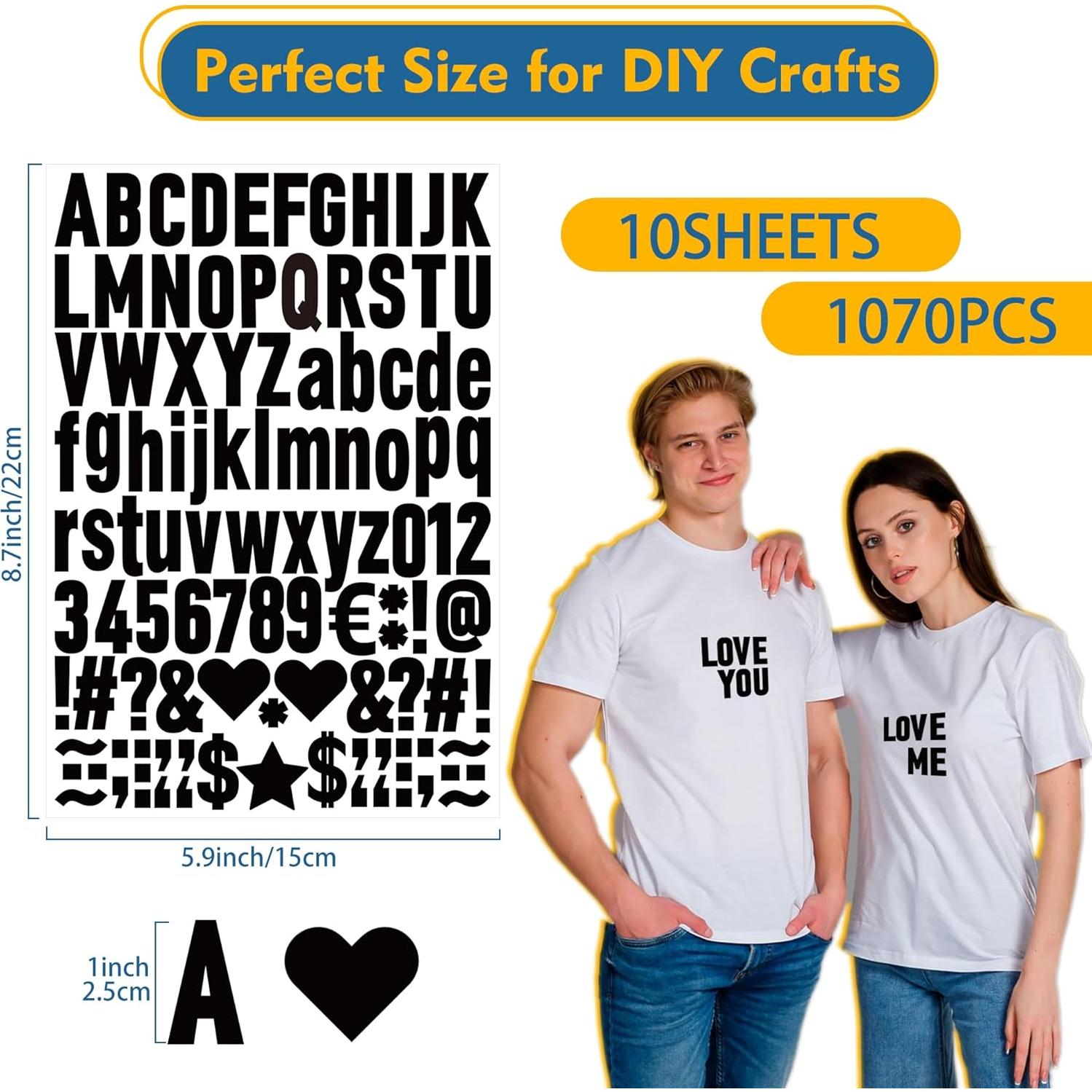 Juego de Letras Termoadhesivas Huimdery 1070 Piezas 1 Pulgada