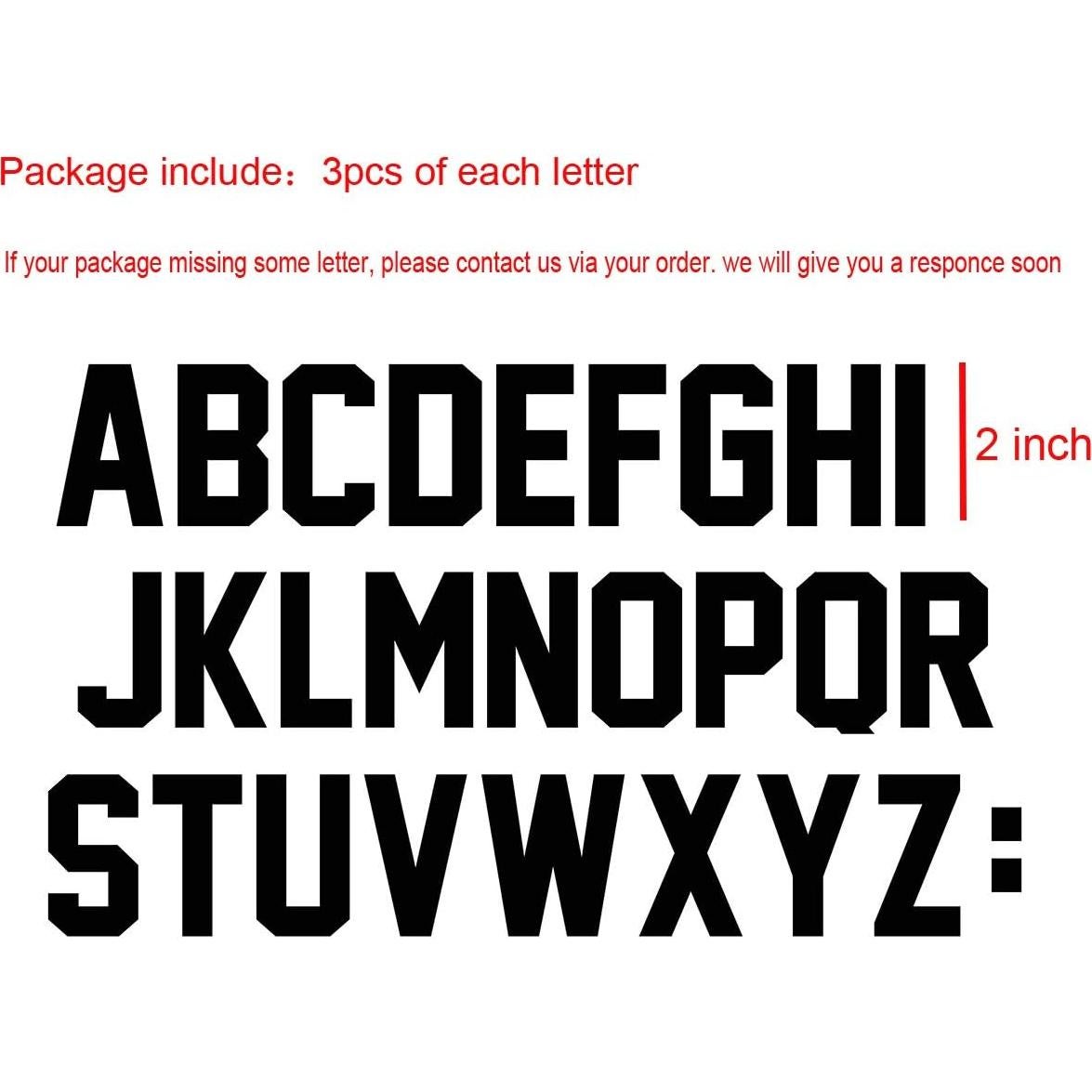 78 Letras Transferibles de Calor Fanbay 5.08 cm Negro