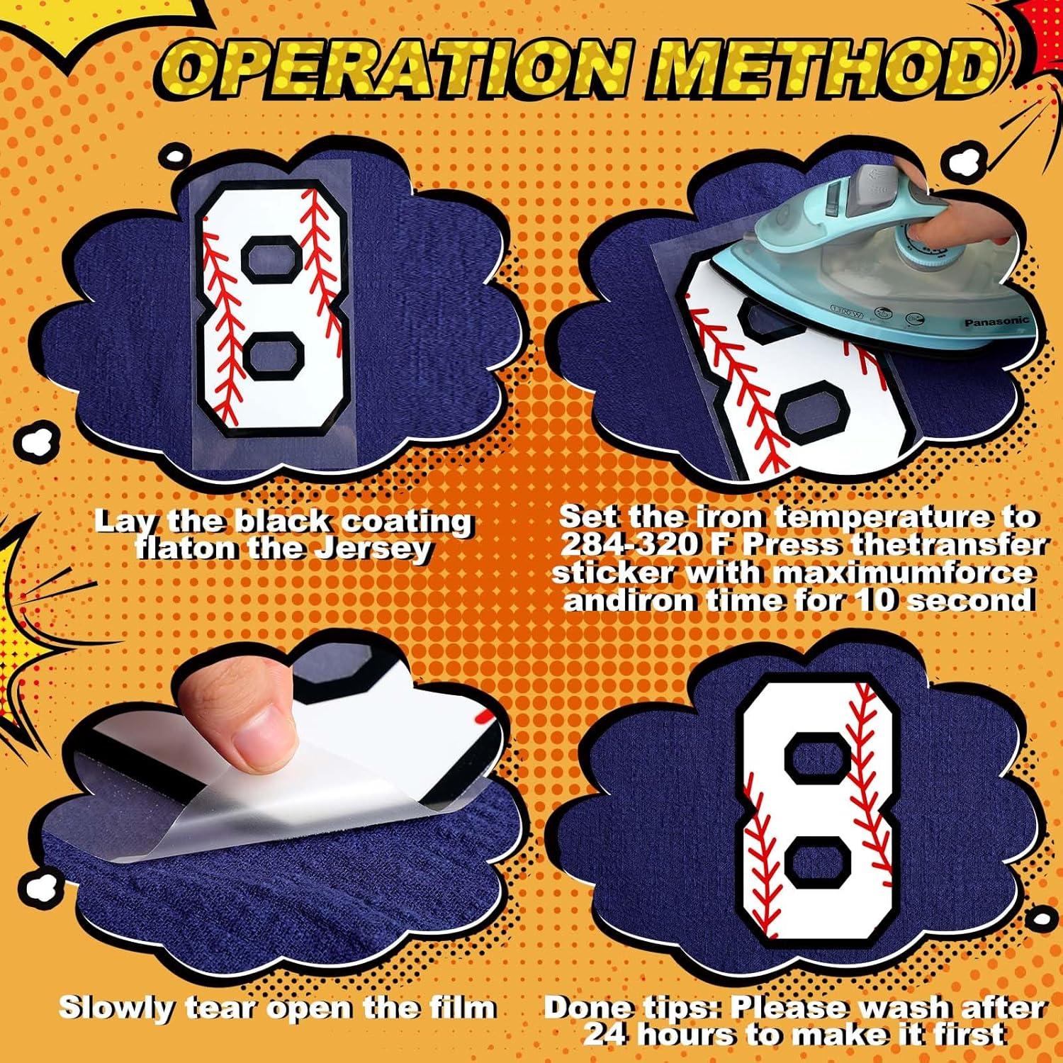 Juego de Parches de Béisbol Juinte 148 Pcs Letras y Números