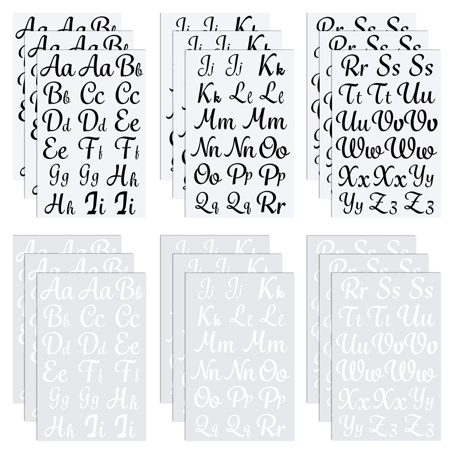 18 Letras de Planchar Outus en PU Negro y Blanco 27x19 cm