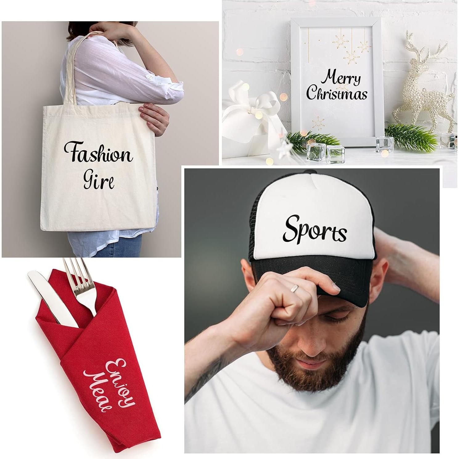 18 Letras de Planchar Outus en PU Negro y Blanco 27x19 cm