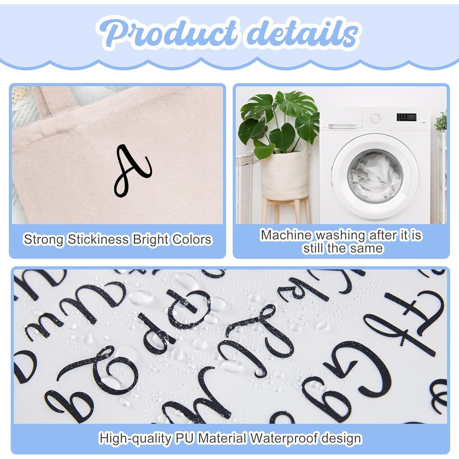 5 Hojas Letras de Planchar LUHIMO 280 Piezas Vinilo Blanco