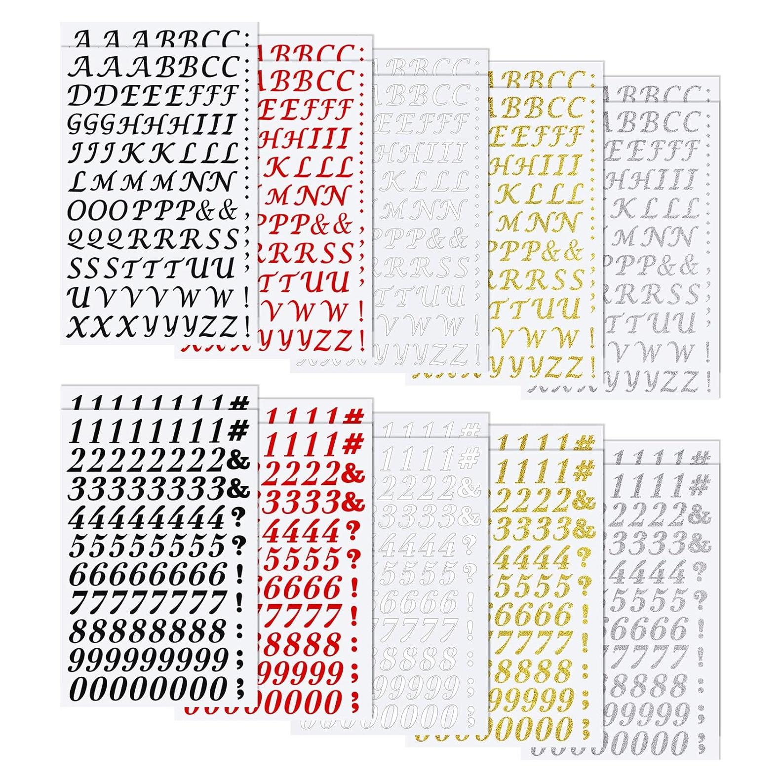 1880 Piezas Letras y Números Termoadhesivos Tenare 27x18cm