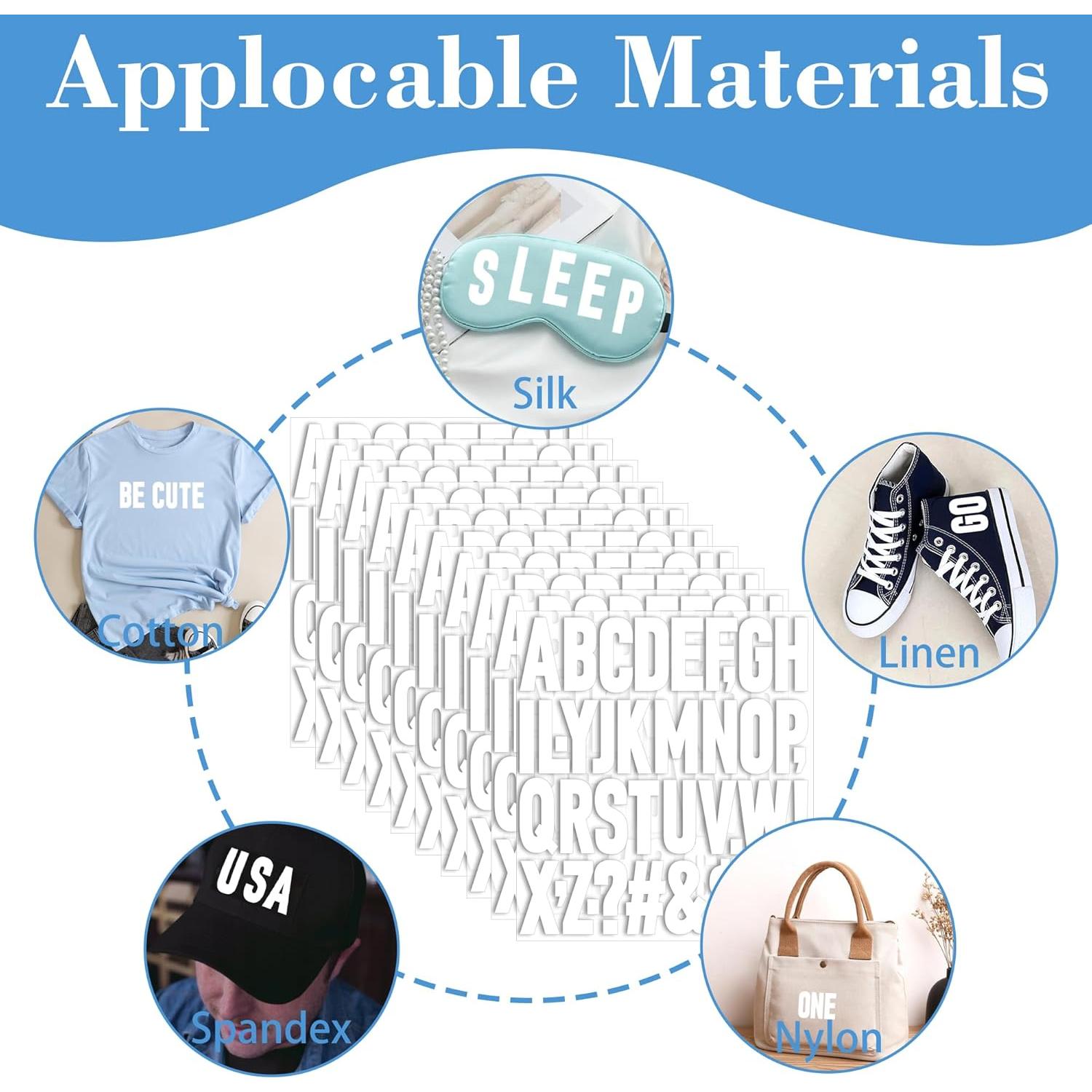 15 Hojas Letras de Vinilo para Planchar Huimdery 2 Pulgadas