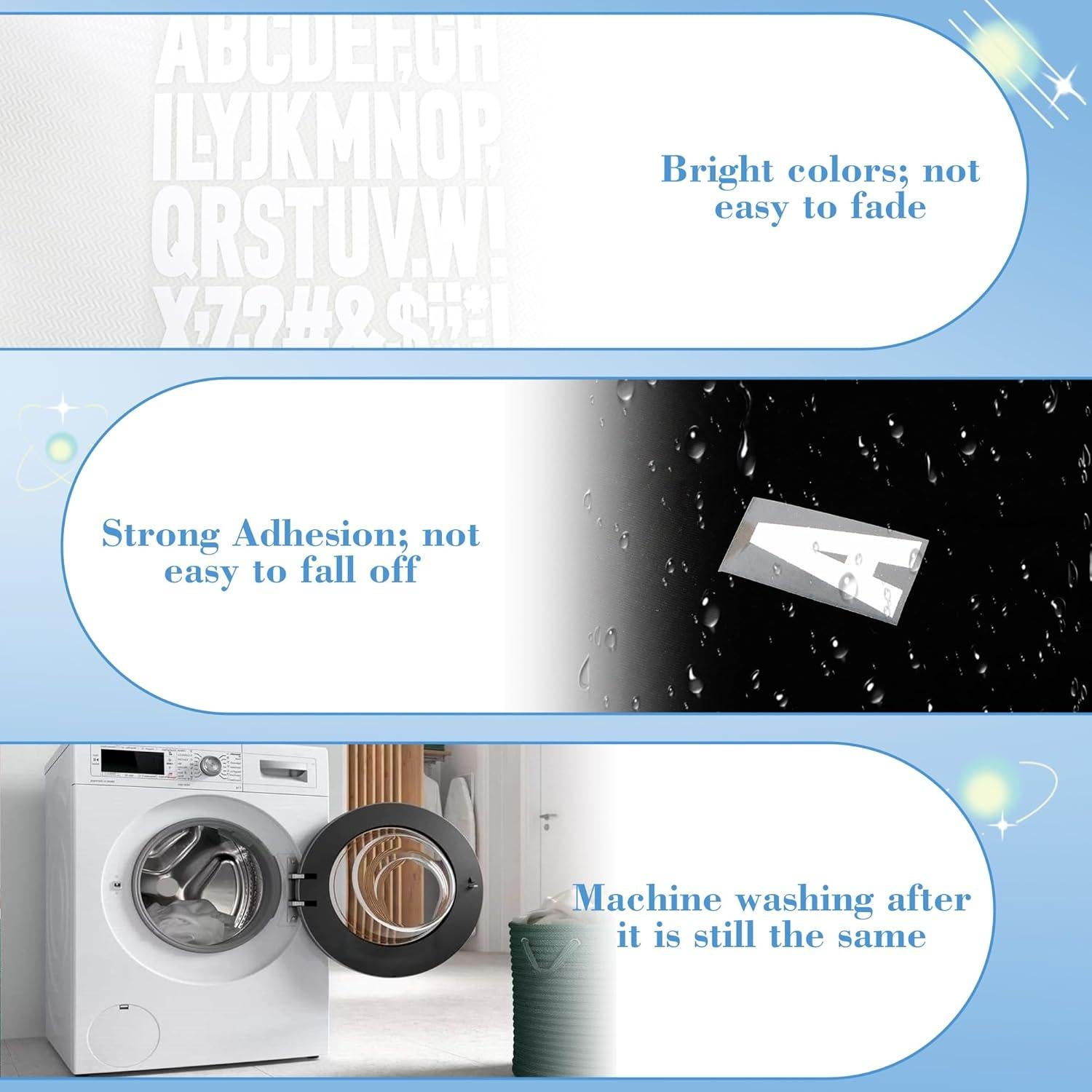 15 Hojas Letras de Vinilo para Planchar Huimdery 2 Pulgadas