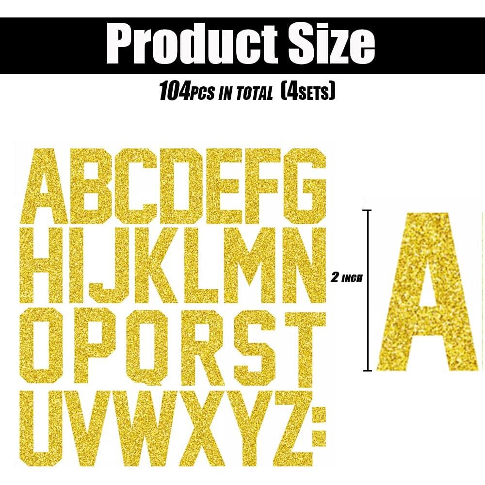 Set de Letras de Vinilo para Planchar QIUKUI - 4 Juegos de 26 Piezas