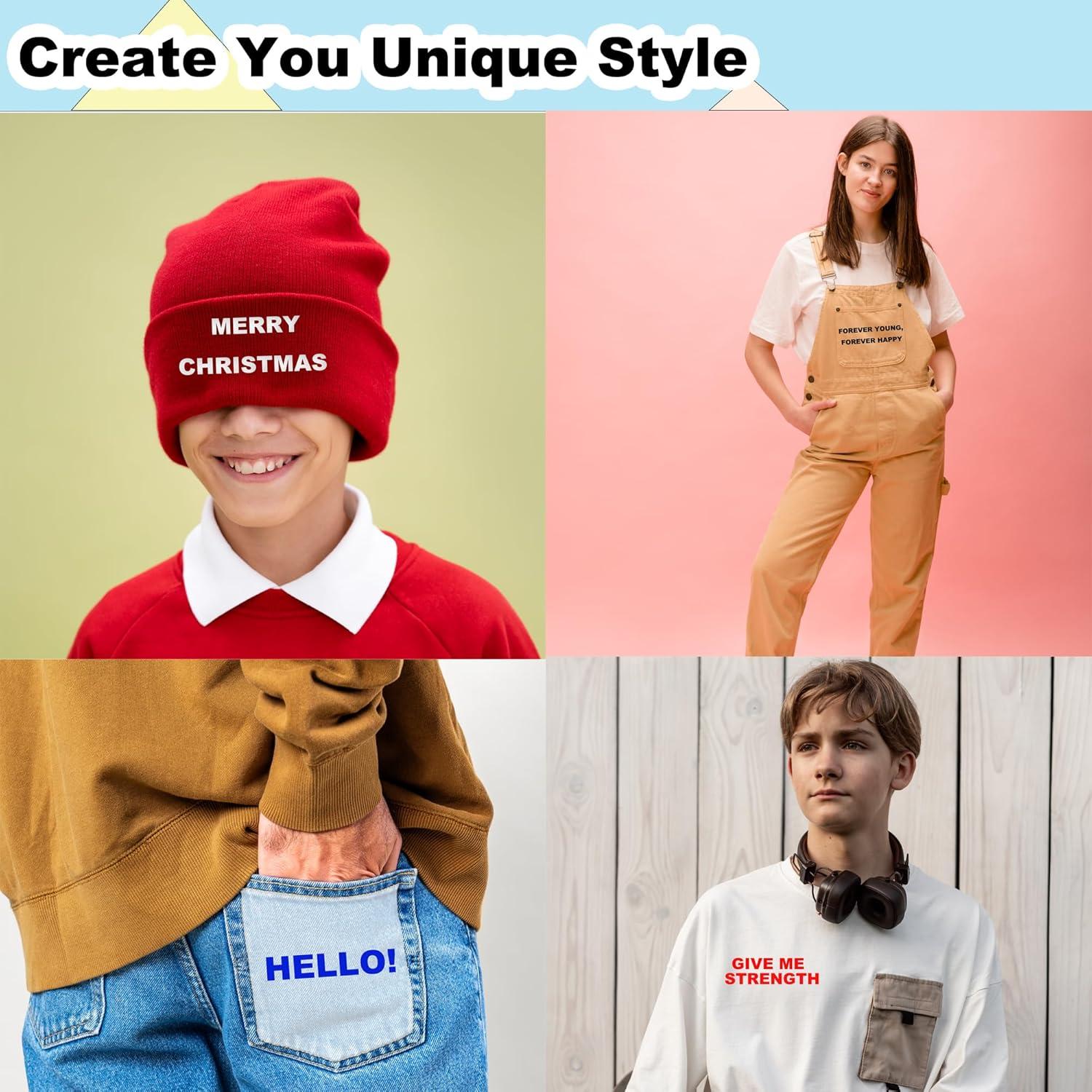 Juego de Letras de Transferencia de Calor JIADAOMN 830 Pcs Negro