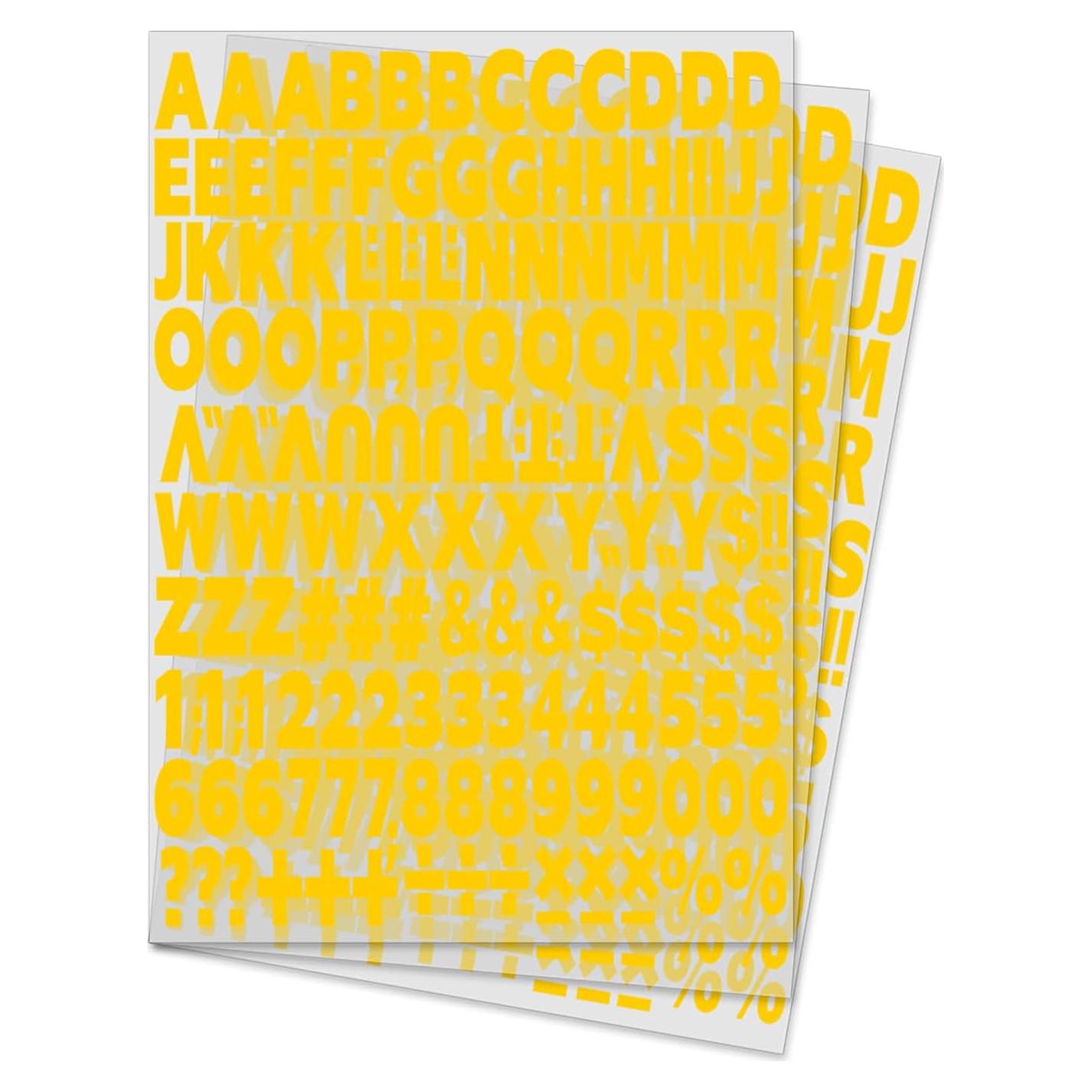 504 Piezas Letras y Números Transferencia Calor Yiootop Amarillo