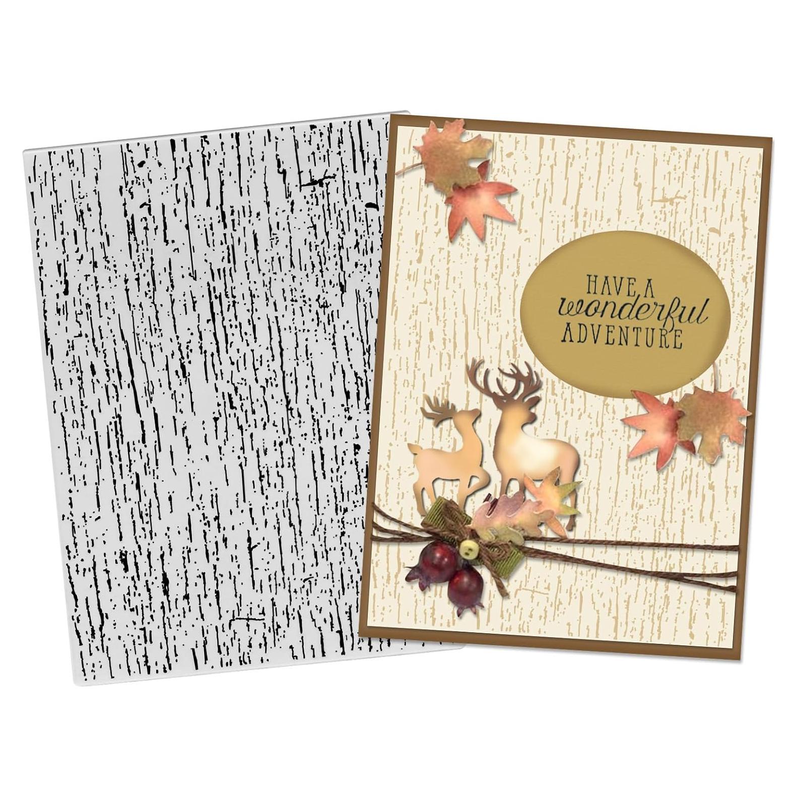 Carpeta de Embossing Texturizada 3D Estivaux Madera 21x15 cm