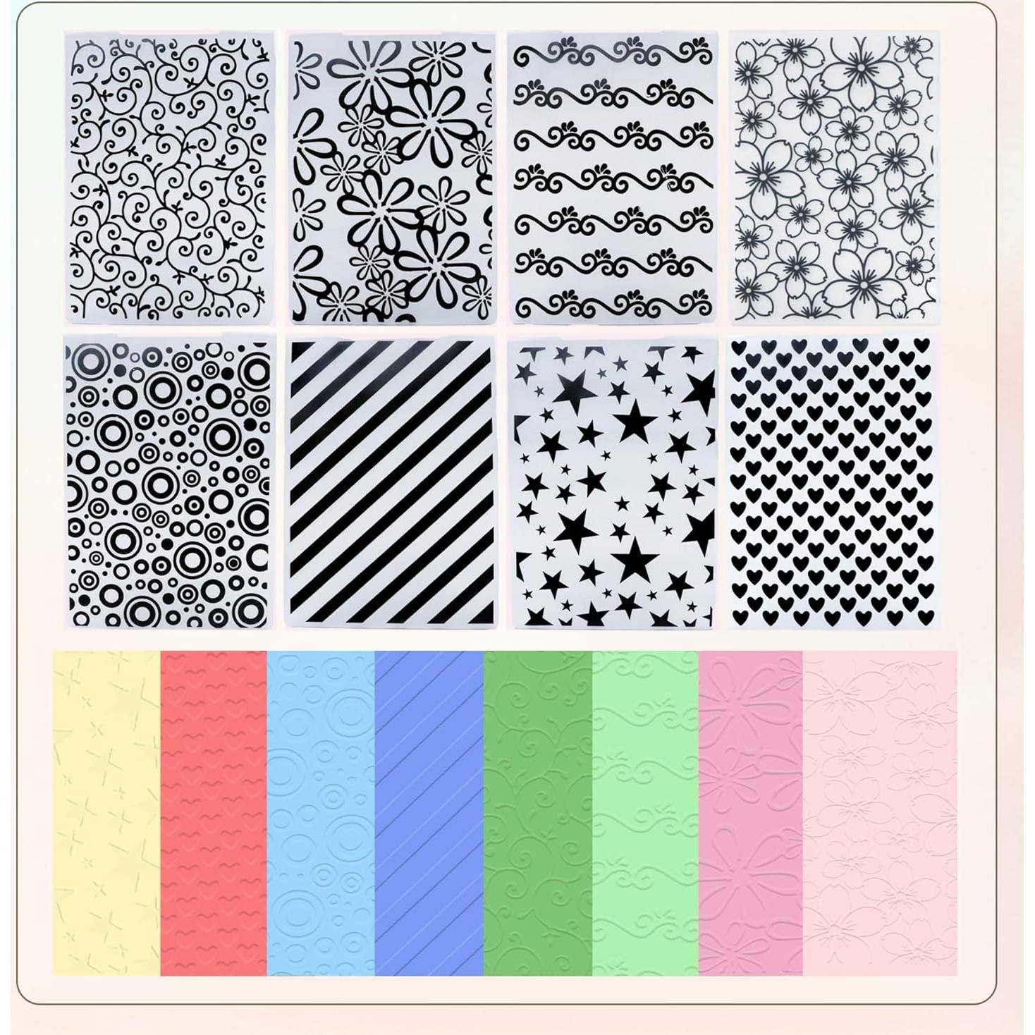 8 Carpetas de Relieve Adevar para Manualidades 14.7 x 10.4 cm