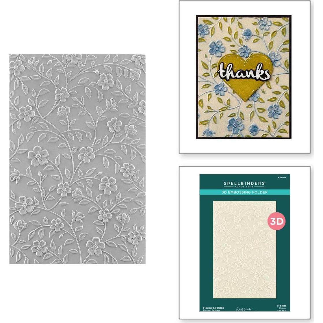 Carpeta de Embossing 3D Spellbinders Flores y Follaje 14x21.6cm