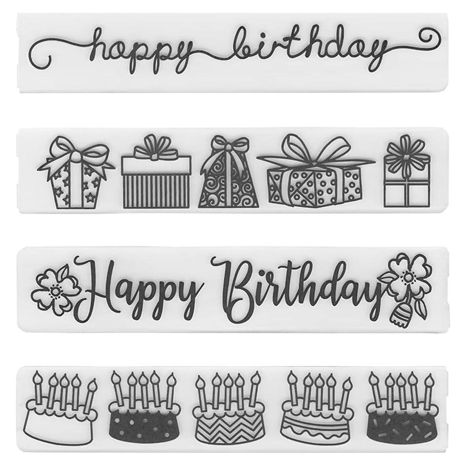 4 Plantillas de Embossing Plástico LANGFON para Tarjetas DIY