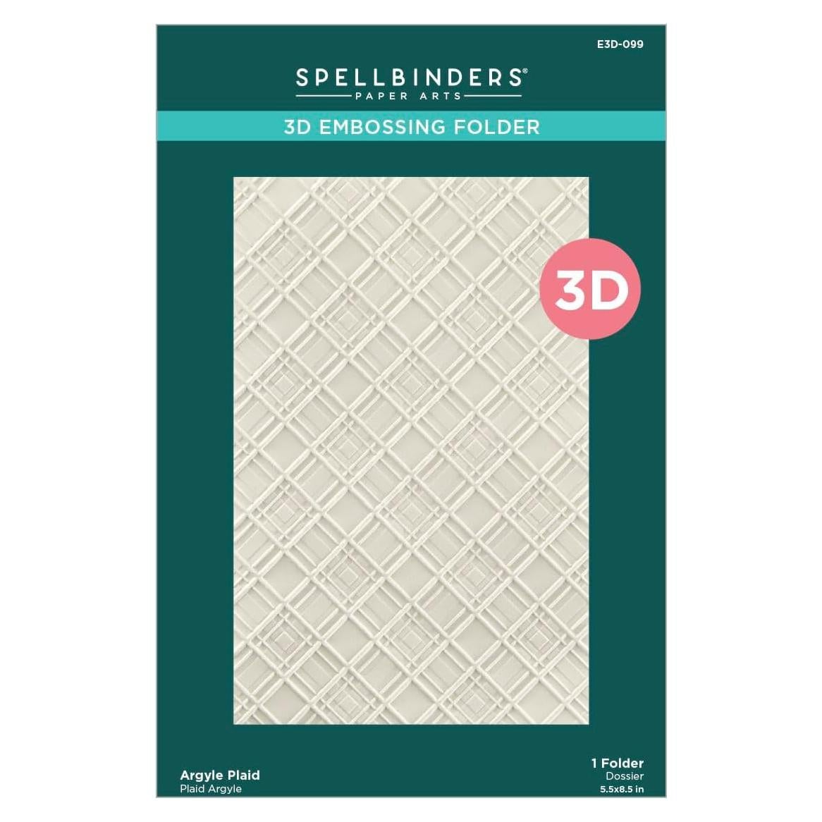Carpeta de Embossing 3D Spellbinders Argyle Plaid 14x22 cm