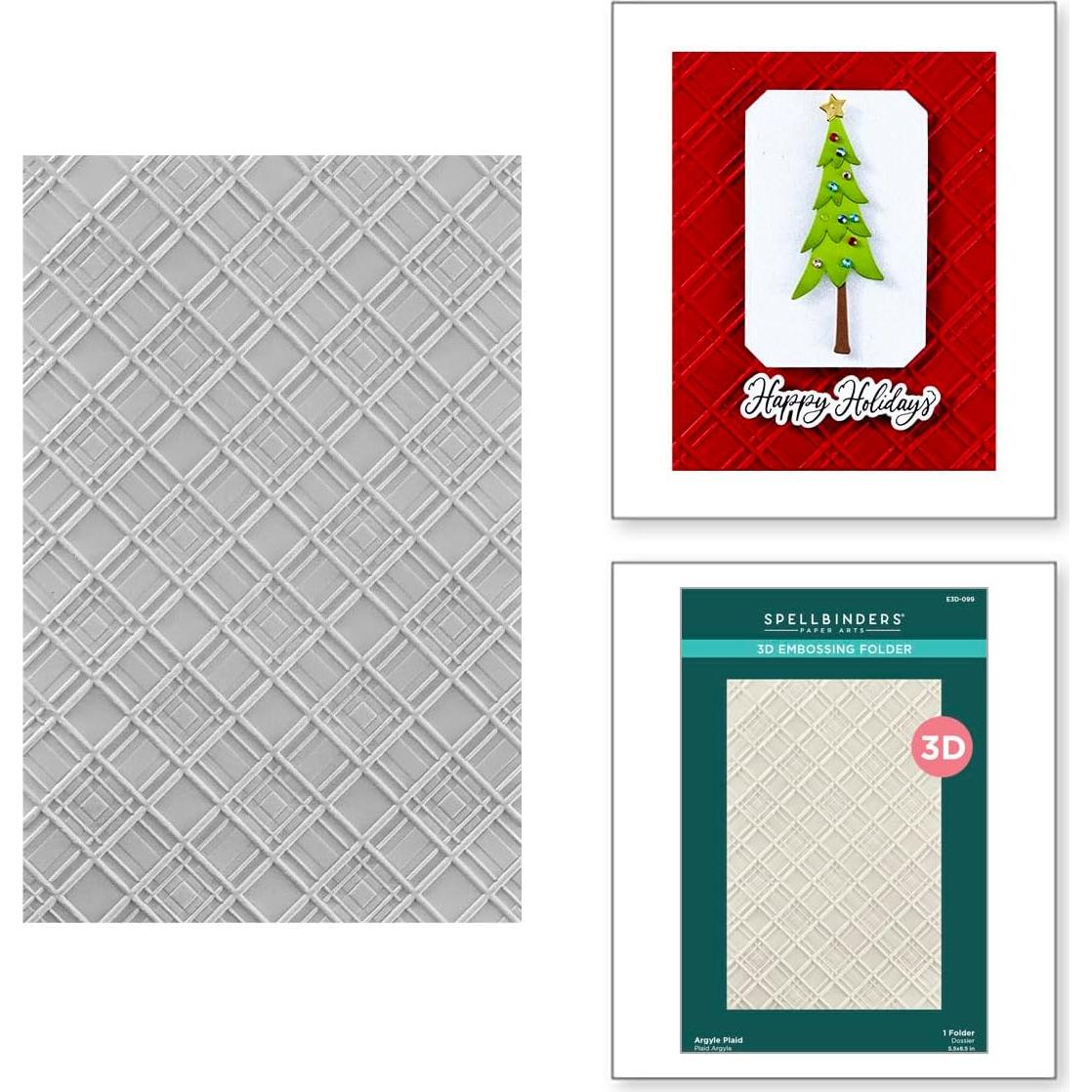 Carpeta de Embossing 3D Spellbinders Argyle Plaid 14x22 cm