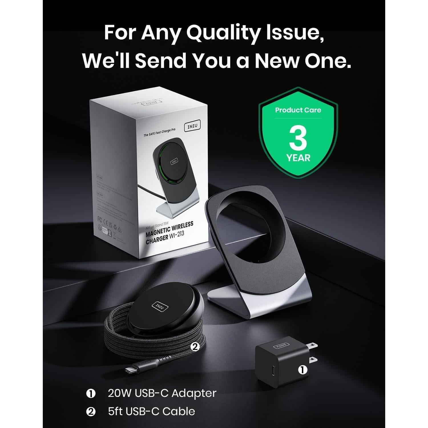 Cargador Inalámbrico INIU MagPro 15W para iPhone 12-16