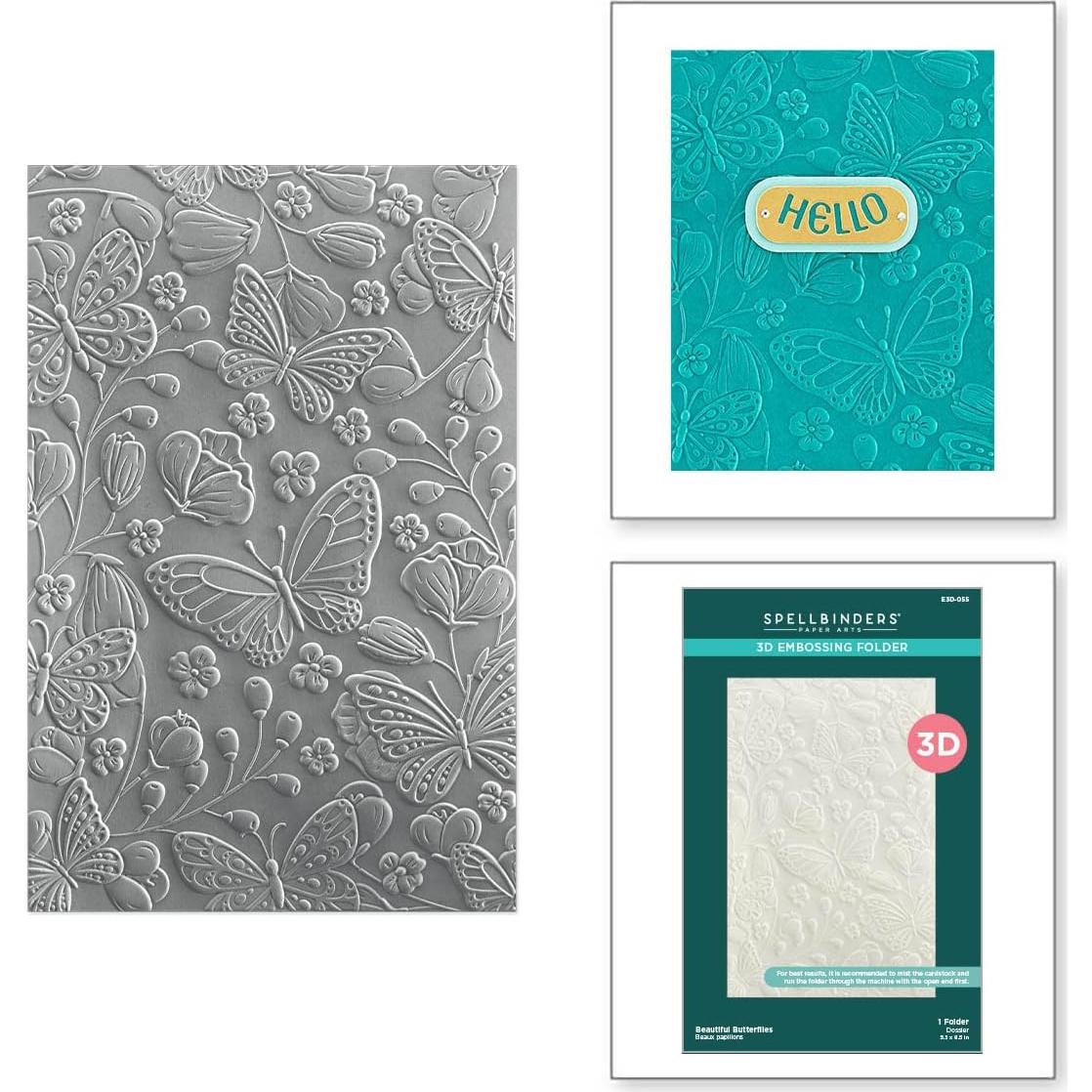 Carpeta de Embossing 3D Mariposas Spellbinders 13.97x21.60cm