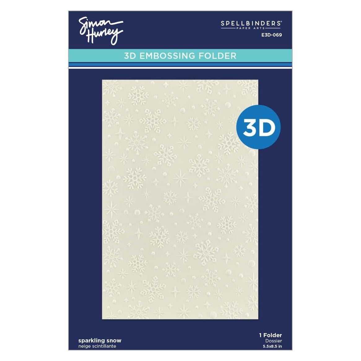 Carpeta de Embossing 3D Nieve Brillante Spellbinders 14x22 cm