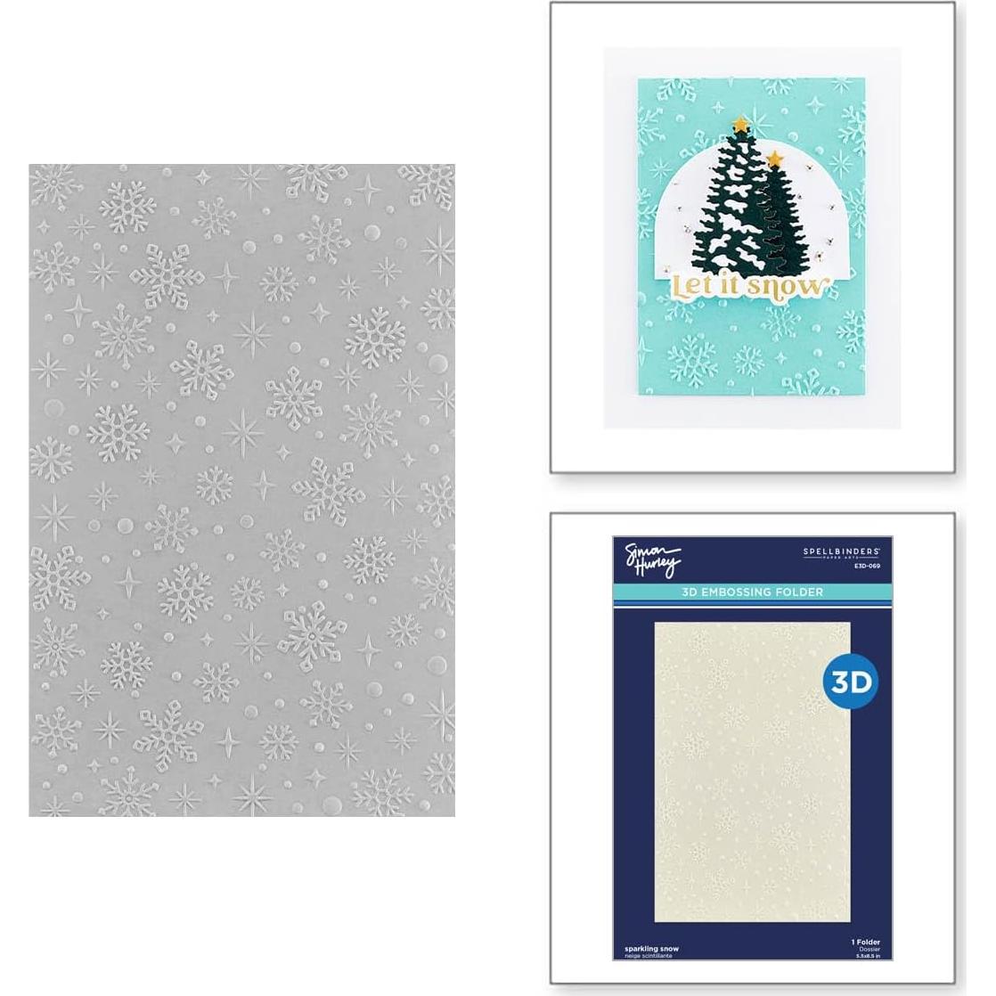 Carpeta de Embossing 3D Nieve Brillante Spellbinders 14x22 cm
