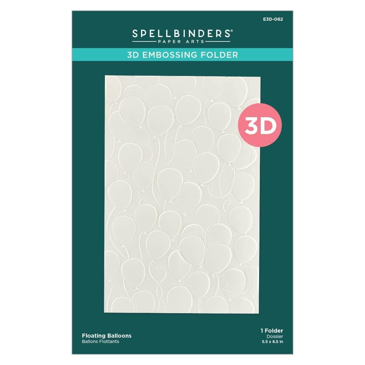 Carpeta de Embossing 3D Spellbinders Globos Flotantes 13.97x21.60cm