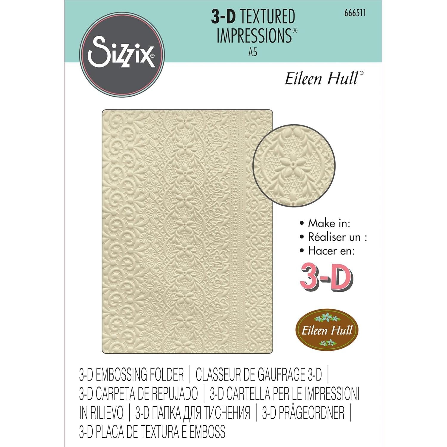 Carpeta de Embossing 3D Sizzix Encaje Eileen Hull 26x16cm