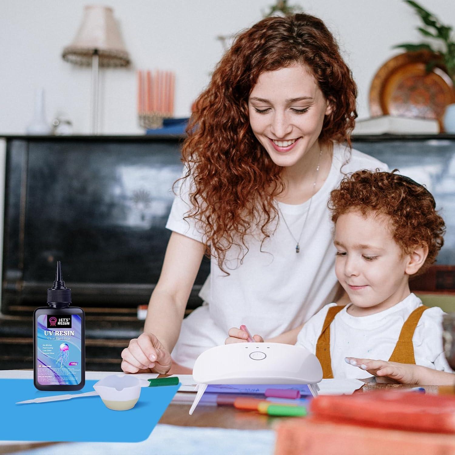 Resina UV LET'S RESIN 200g Cristal Claro Bajo Olor Kit