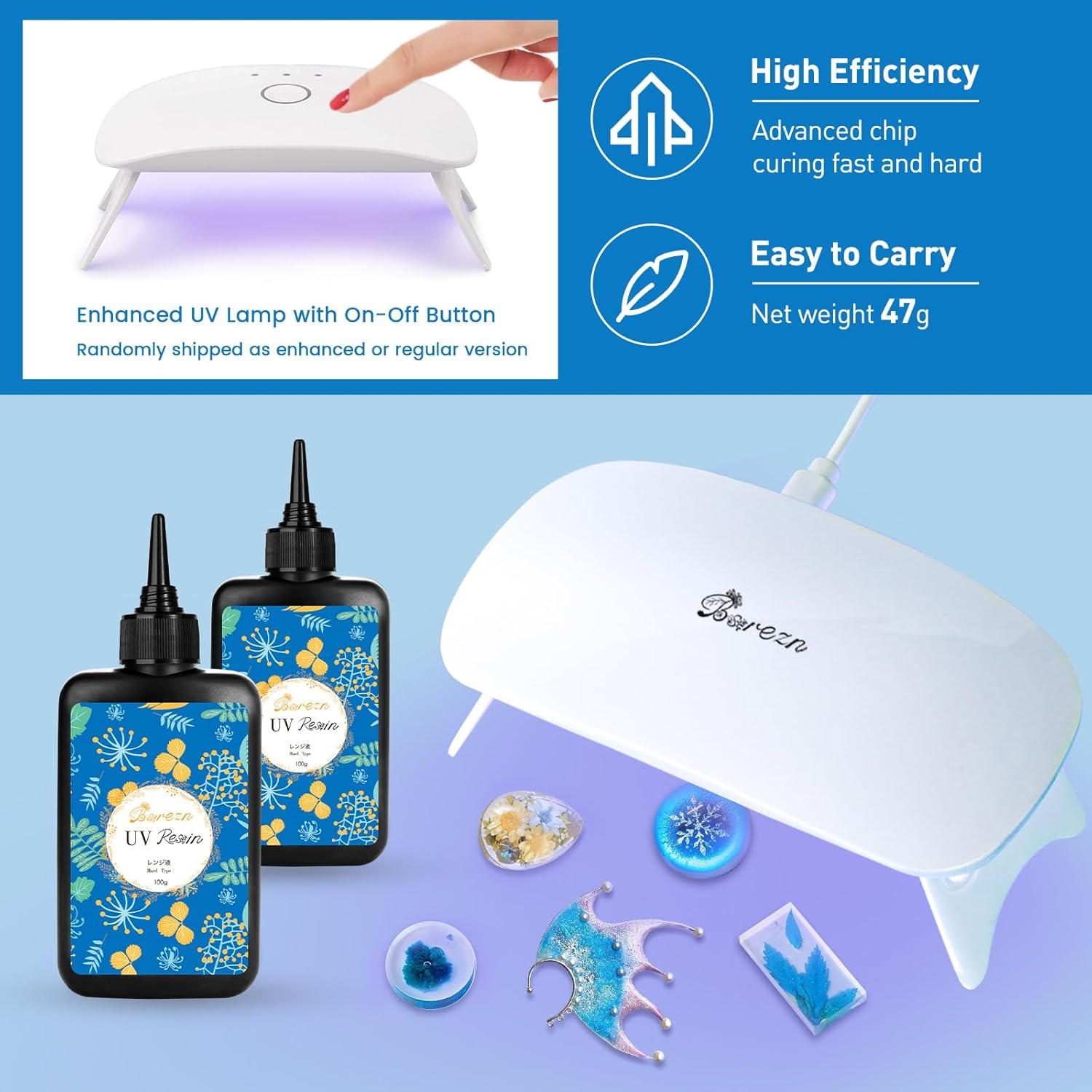 Kit de Resina UV Bsrezn 200g con Luz y Accesorios