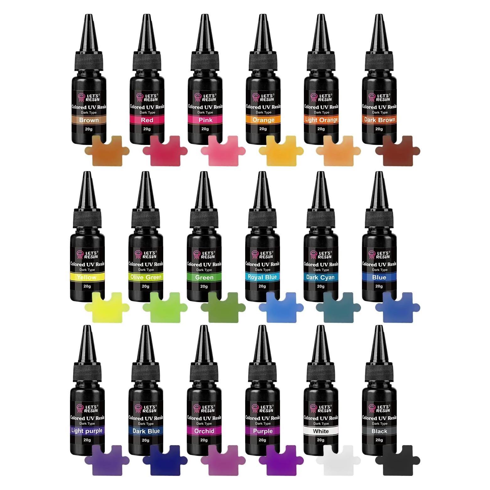 Resina UV Let's Resin 18 Colores 20g para Joyería y Artesanías