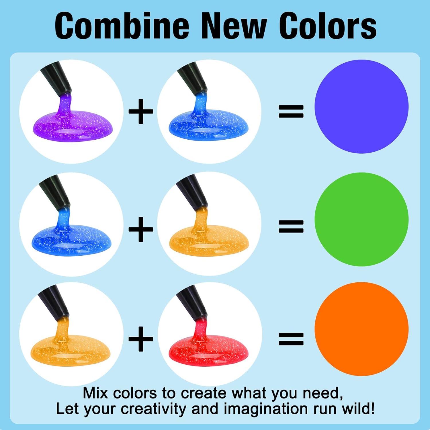 Kit de Resina UV Colorida JDiction 240ml, 8 Colores Brillantes