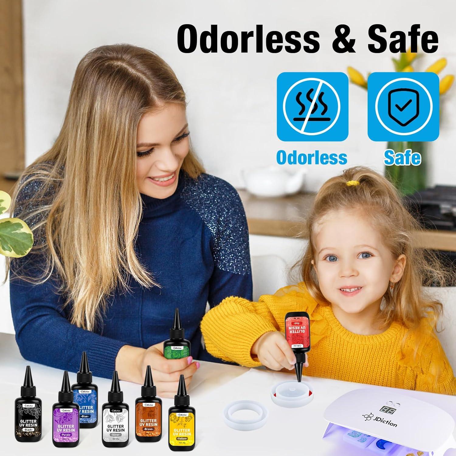 Kit de Resina UV Colorida JDiction 240ml, 8 Colores Brillantes