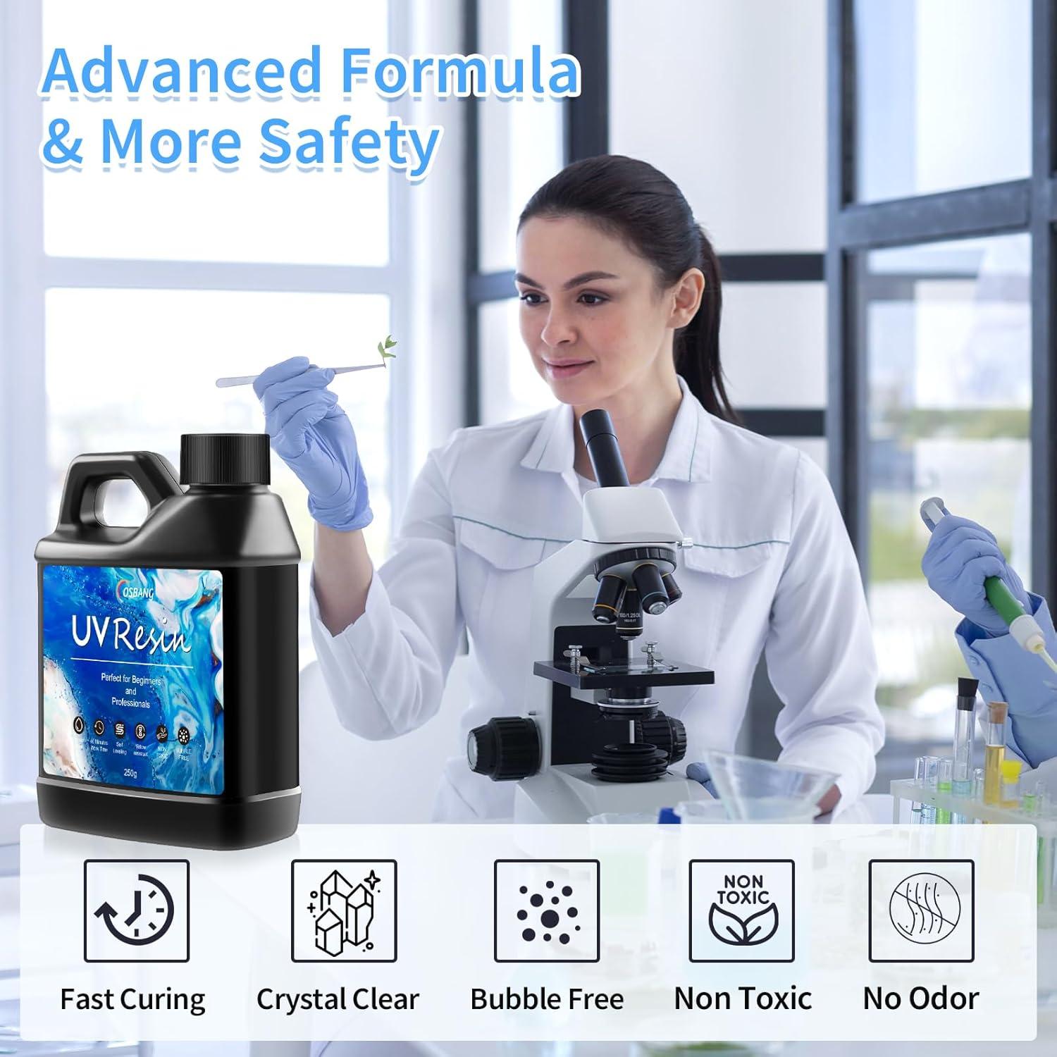Kit de Resina UV OSBANG 250g con Luz para Manualidades DIY