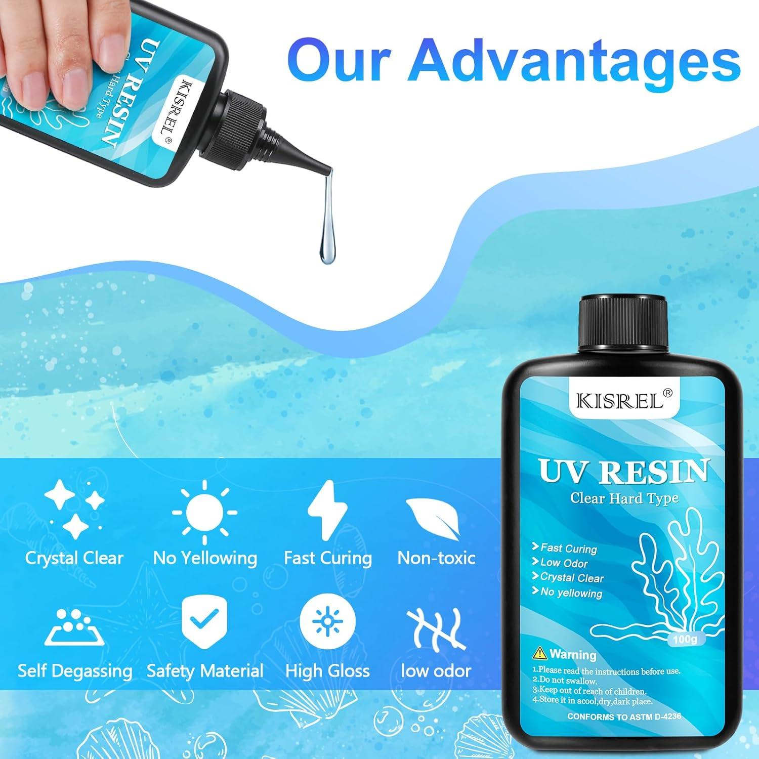 Kit de Joyería con Resina UV KISREL - 400g, Moldes y Luz