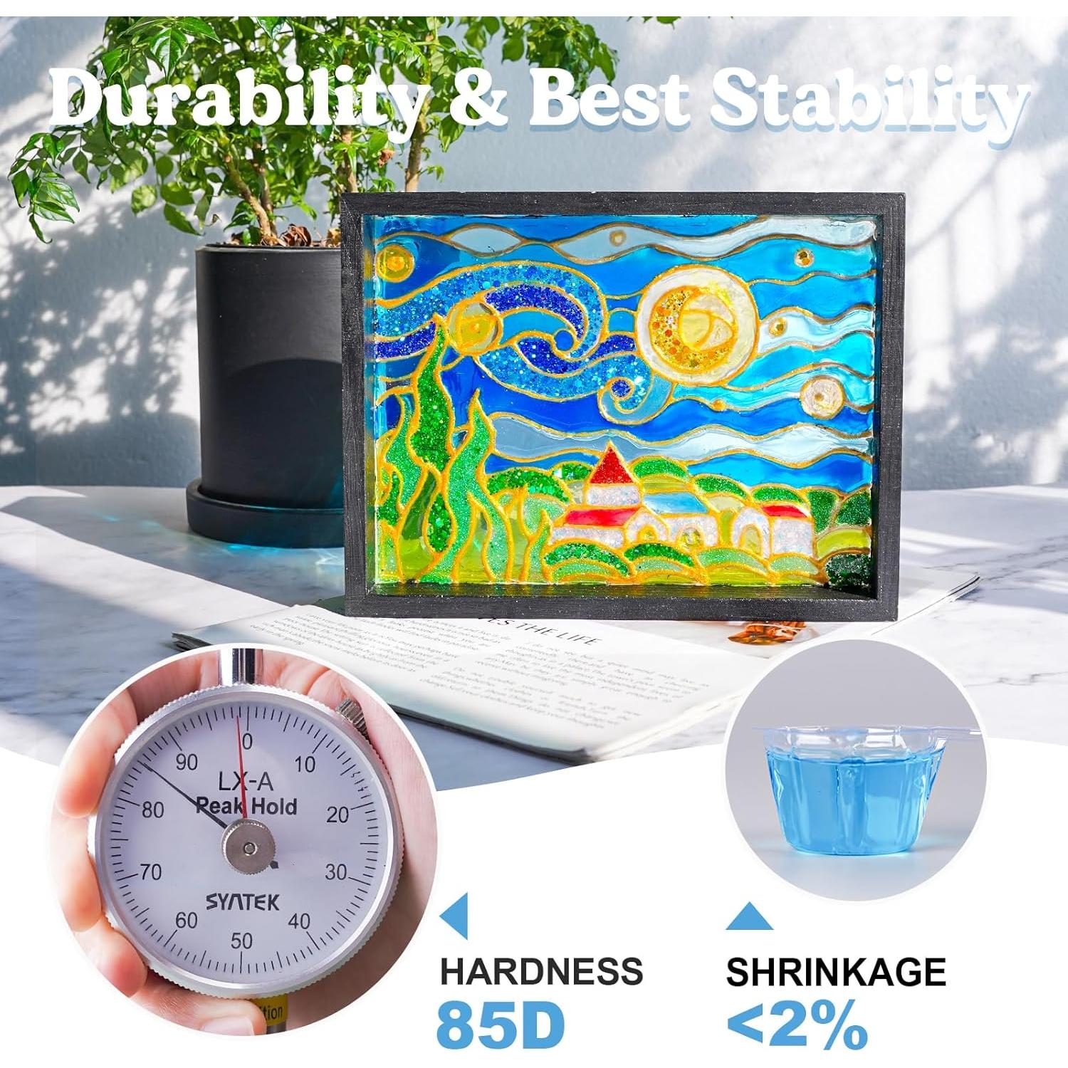 Resina UV LET'S RESIN 500g Cristalina Bajo Olor para Manualidades