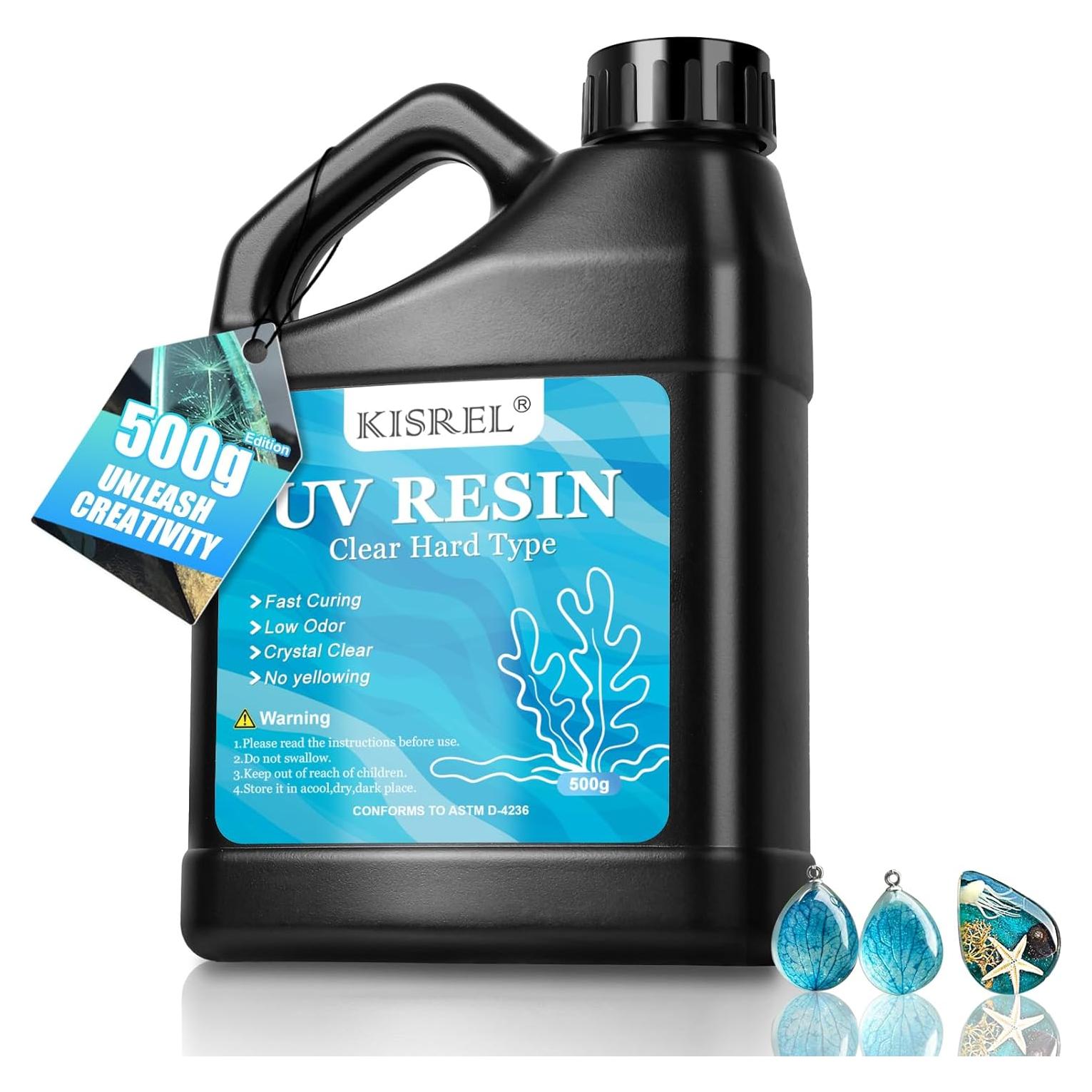 KISREL Resina UV 500g Kit Duro Cristal Claro para Joyería