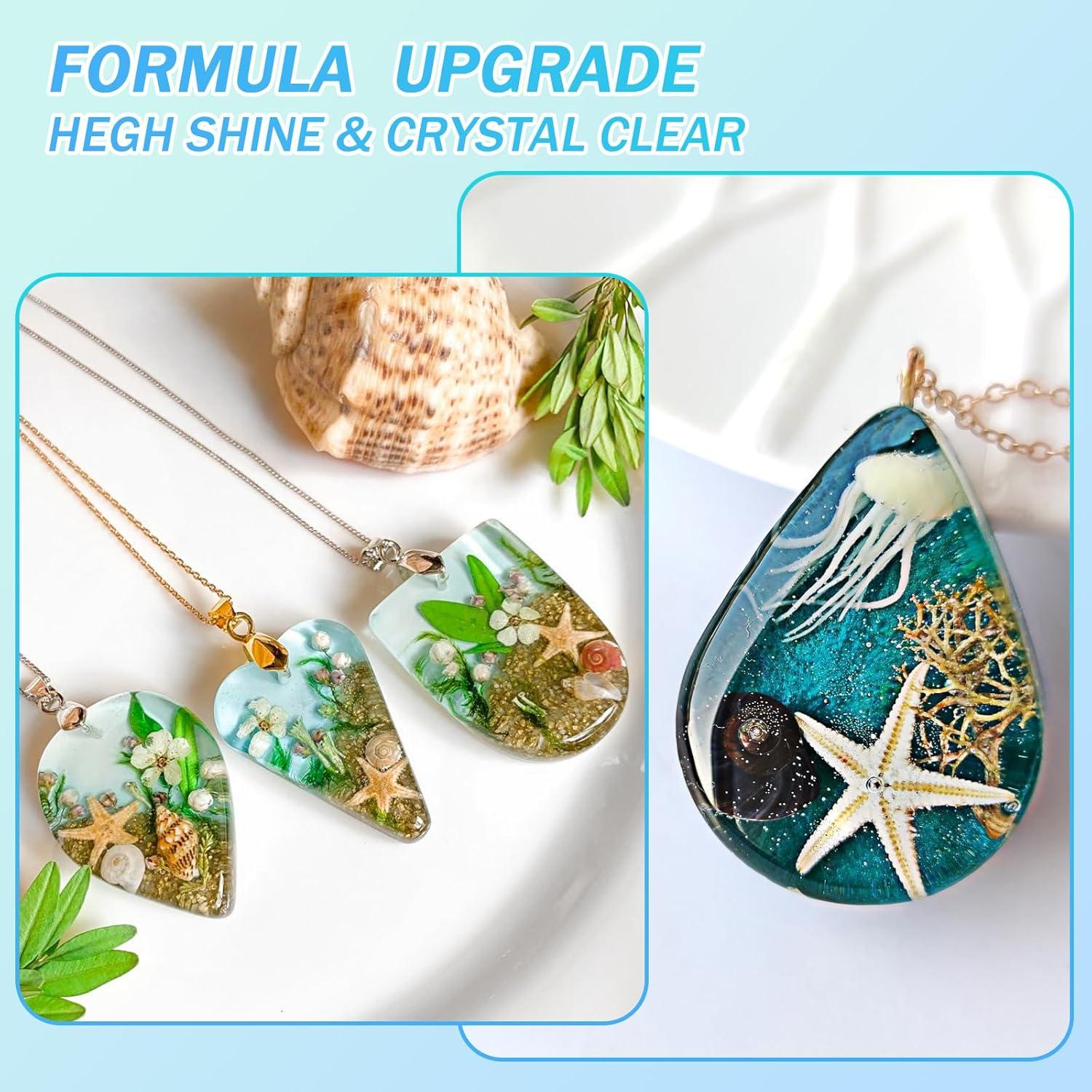 KISREL Resina UV 500g Kit Duro Cristal Claro para Joyería