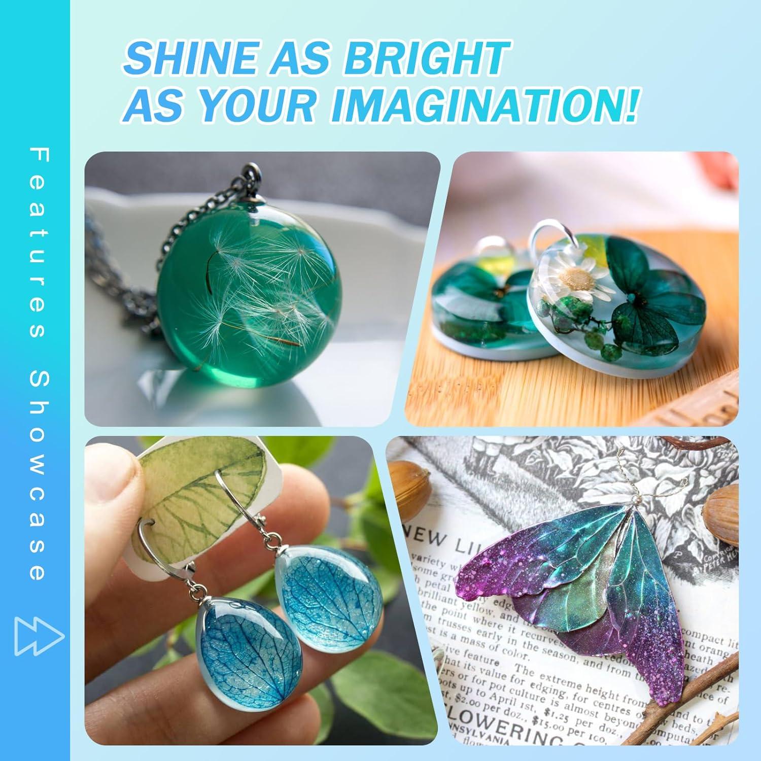 KISREL Resina UV 500g Kit Duro Cristal Claro para Joyería