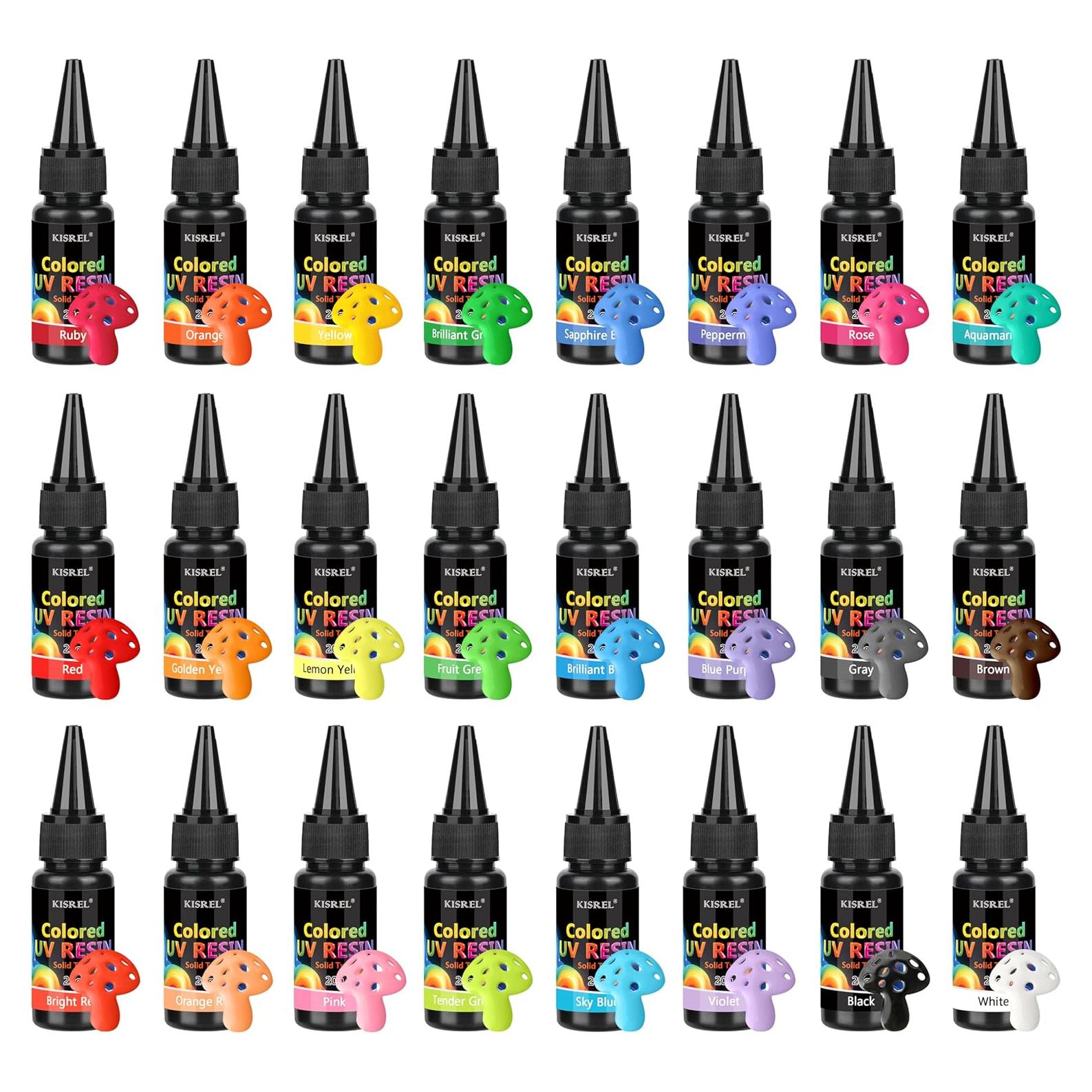KISREL Kit de Resina UV 24 Colores 20g para Manualidades