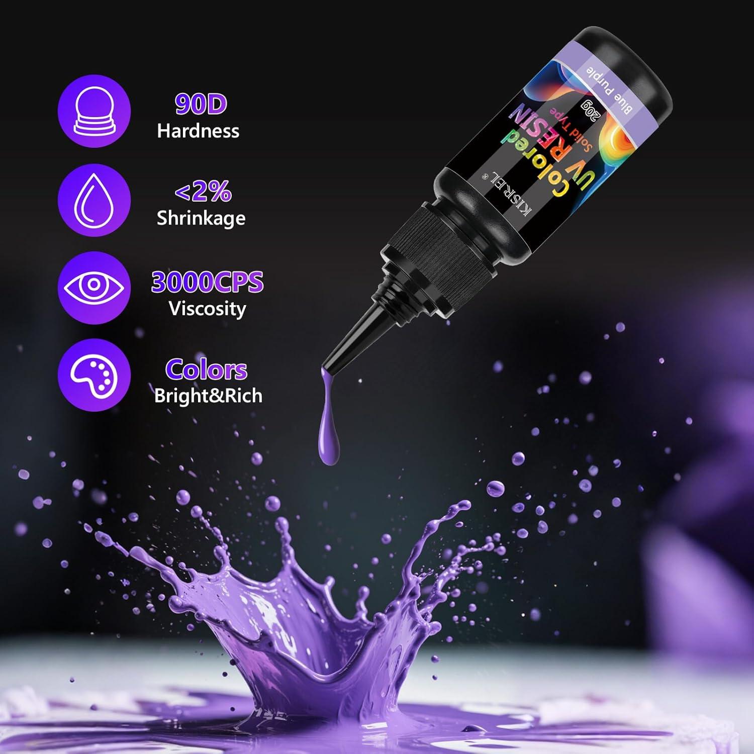 KISREL Kit de Resina UV 24 Colores 20g para Manualidades