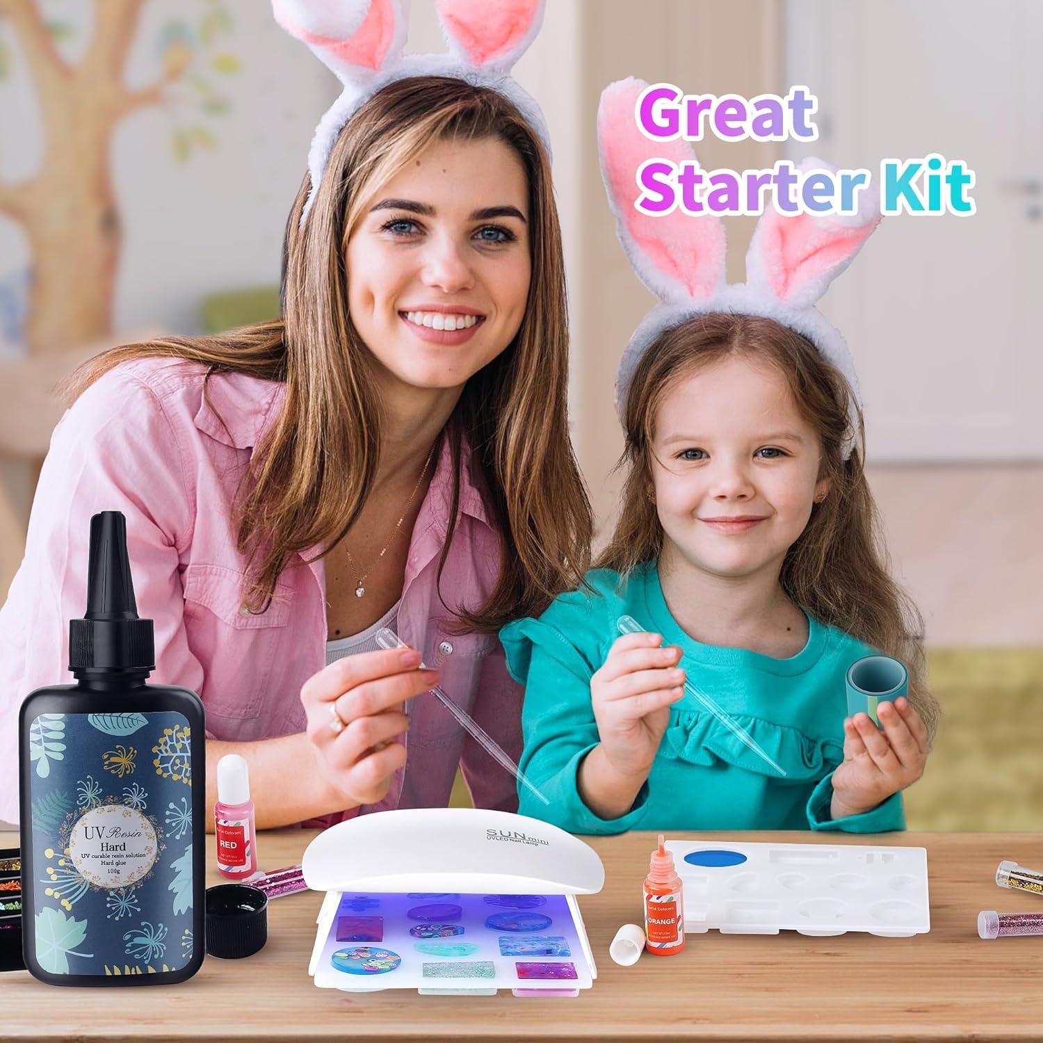 Kit de Resina UV Tamkudoy con Luz y Moldes para Joyería