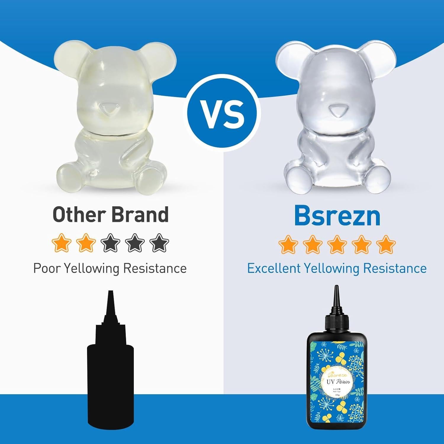 Resina UV Dura Bsrezn 400g Cristal Claro para Manualidades