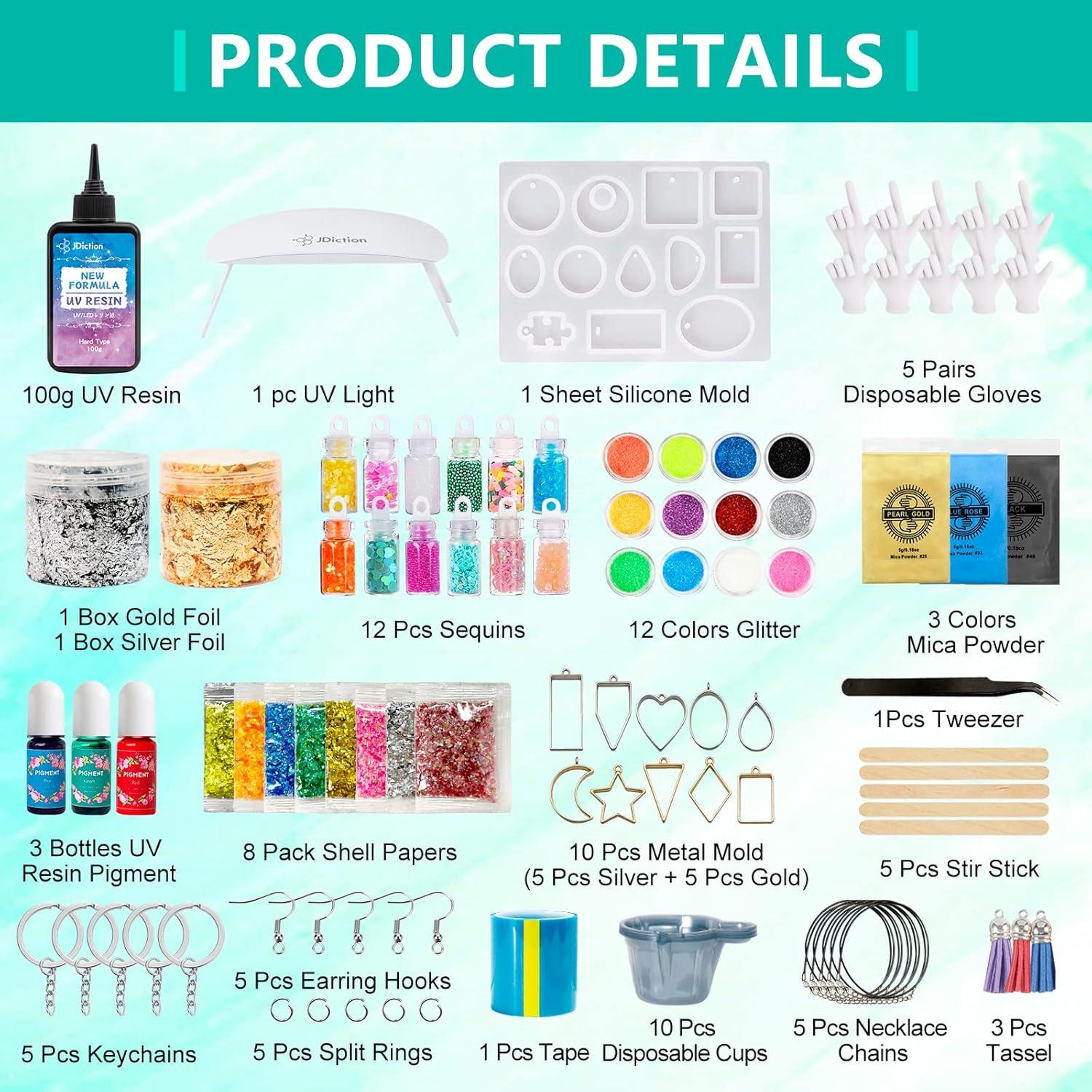 Kit de Resina UV JDiction con Luz UV y Accesorios Completo